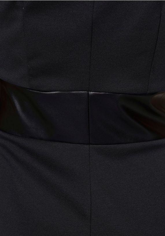 BRUNO BANANI Kokerjurk met inzet van imitatieleer BRUNO BANANI Kokerjurk met inzet van imitatieleer