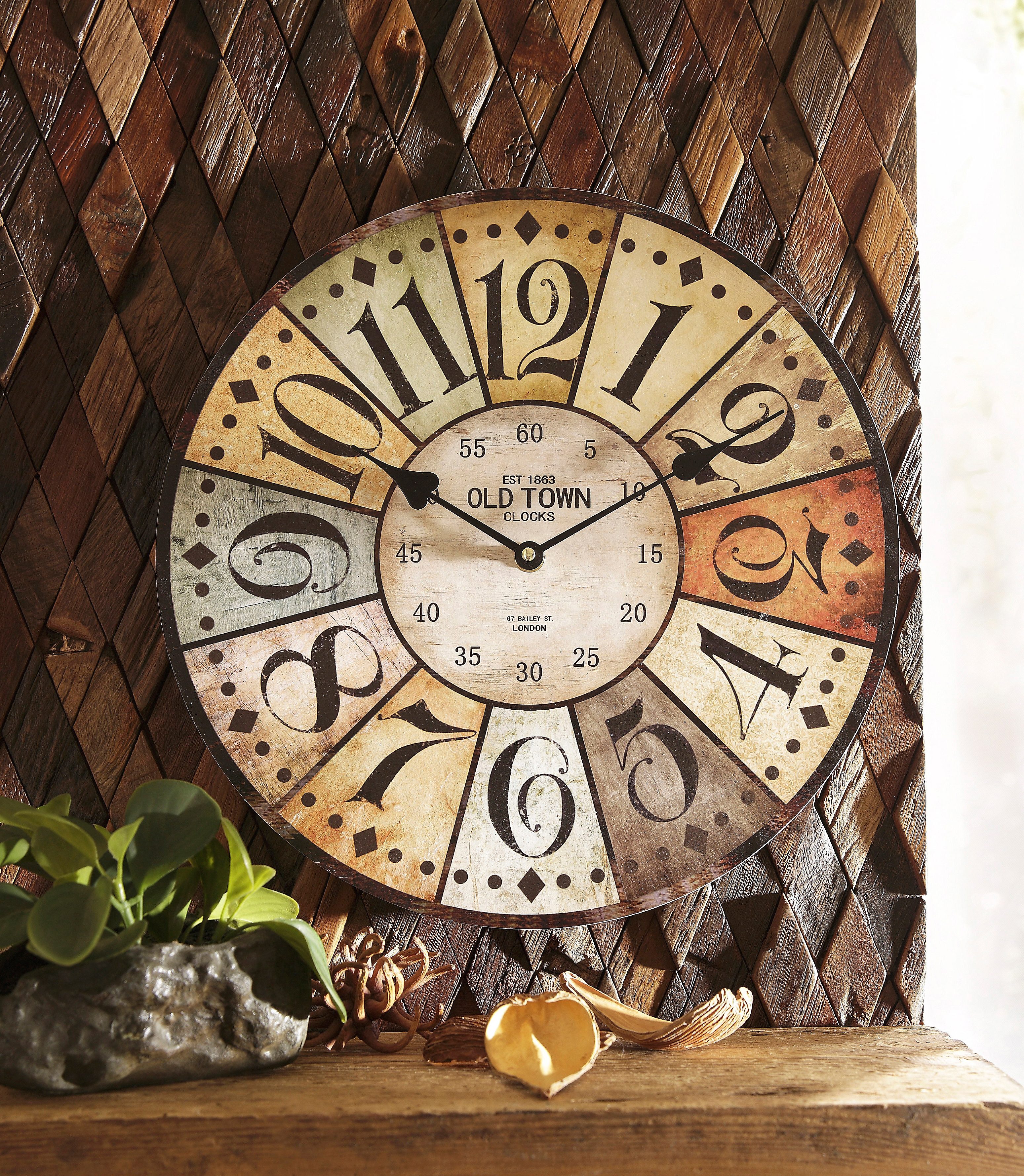Home affaire Wandklok "Old Town" rond, ø 34 cm, vintage-look (1-delig)