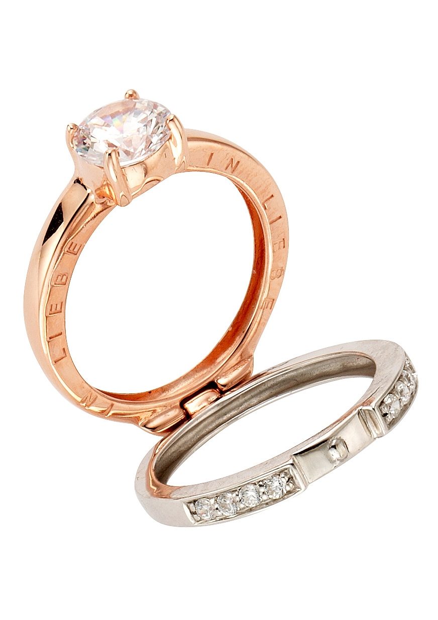 Firetti Ring Sieraad cadeau zilverkleur 925 zilveren ring "in liefde"
