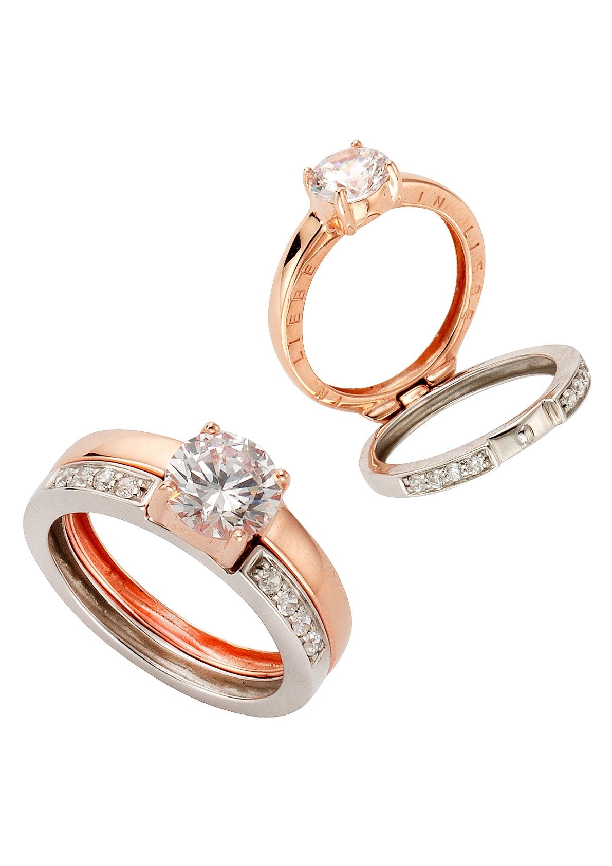 Firetti Ring Sieraad cadeau zilverkleur 925 zilveren ring "in liefde"