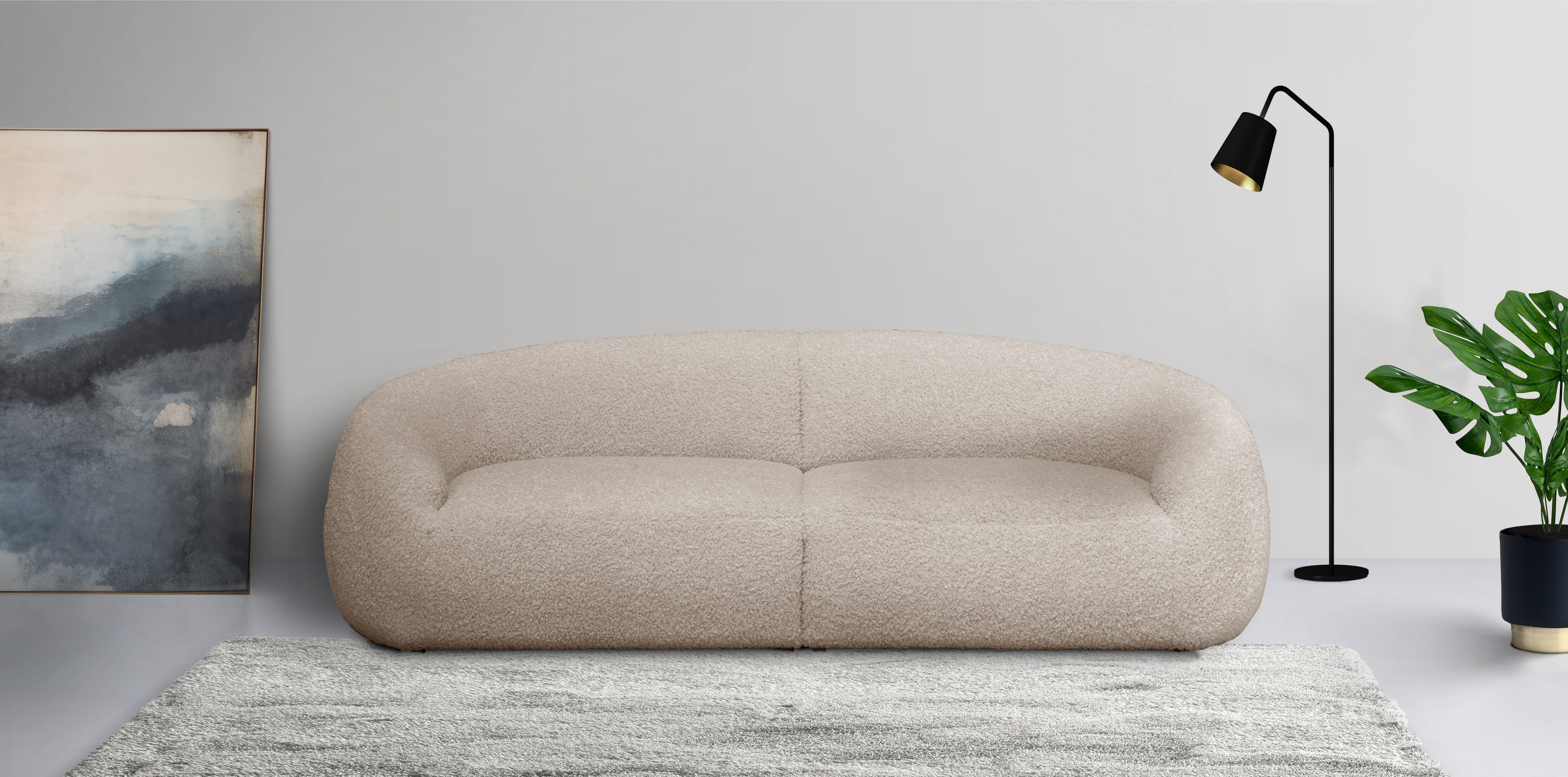 LeGer Home by Lena Gercke Megabank YANI designerbank, organische vorm, afmetingen B/D/H: 240/64/81 cm