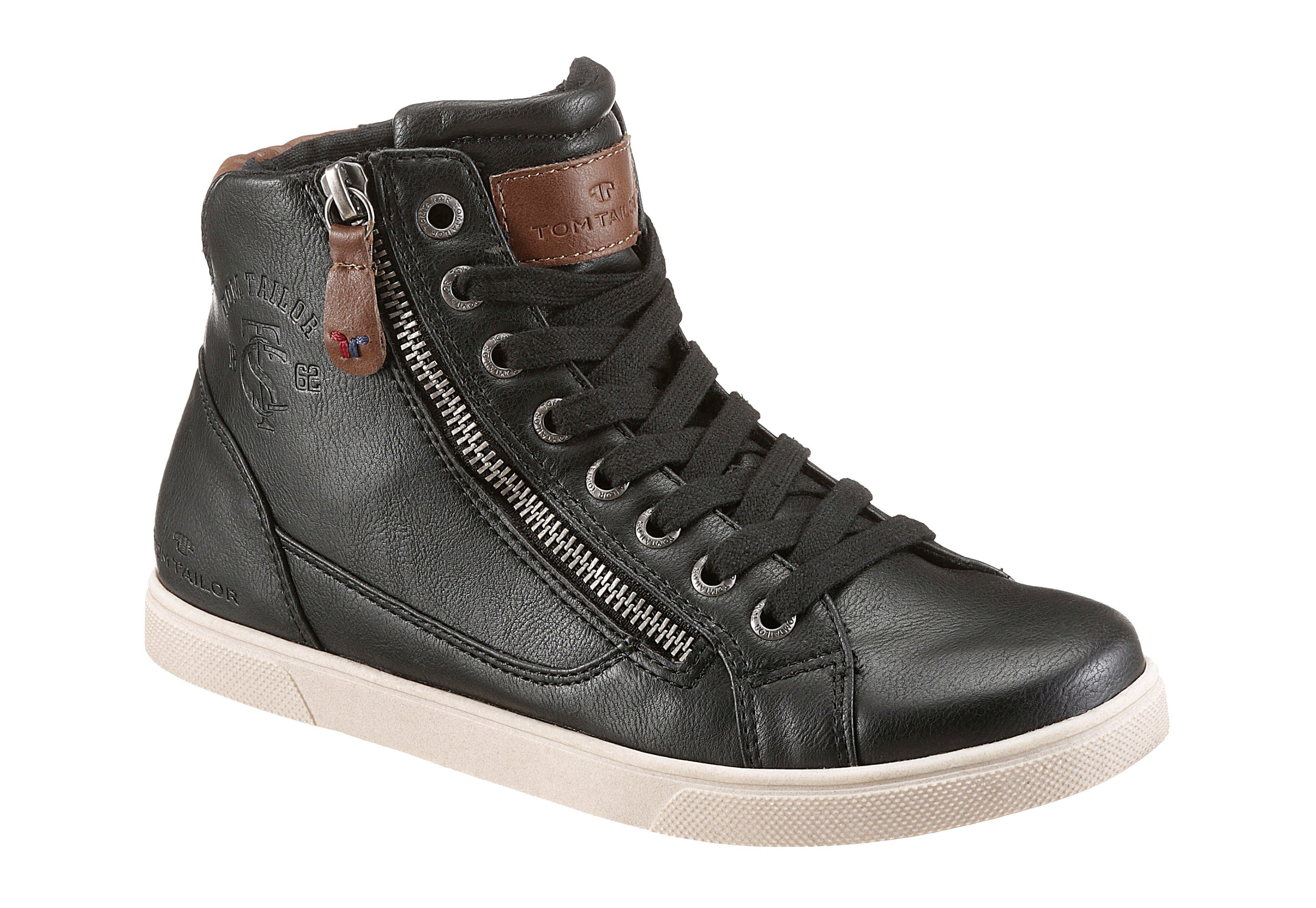 Schoen: TOM TAILOR Hoge veterschoenen met ritssluiting
