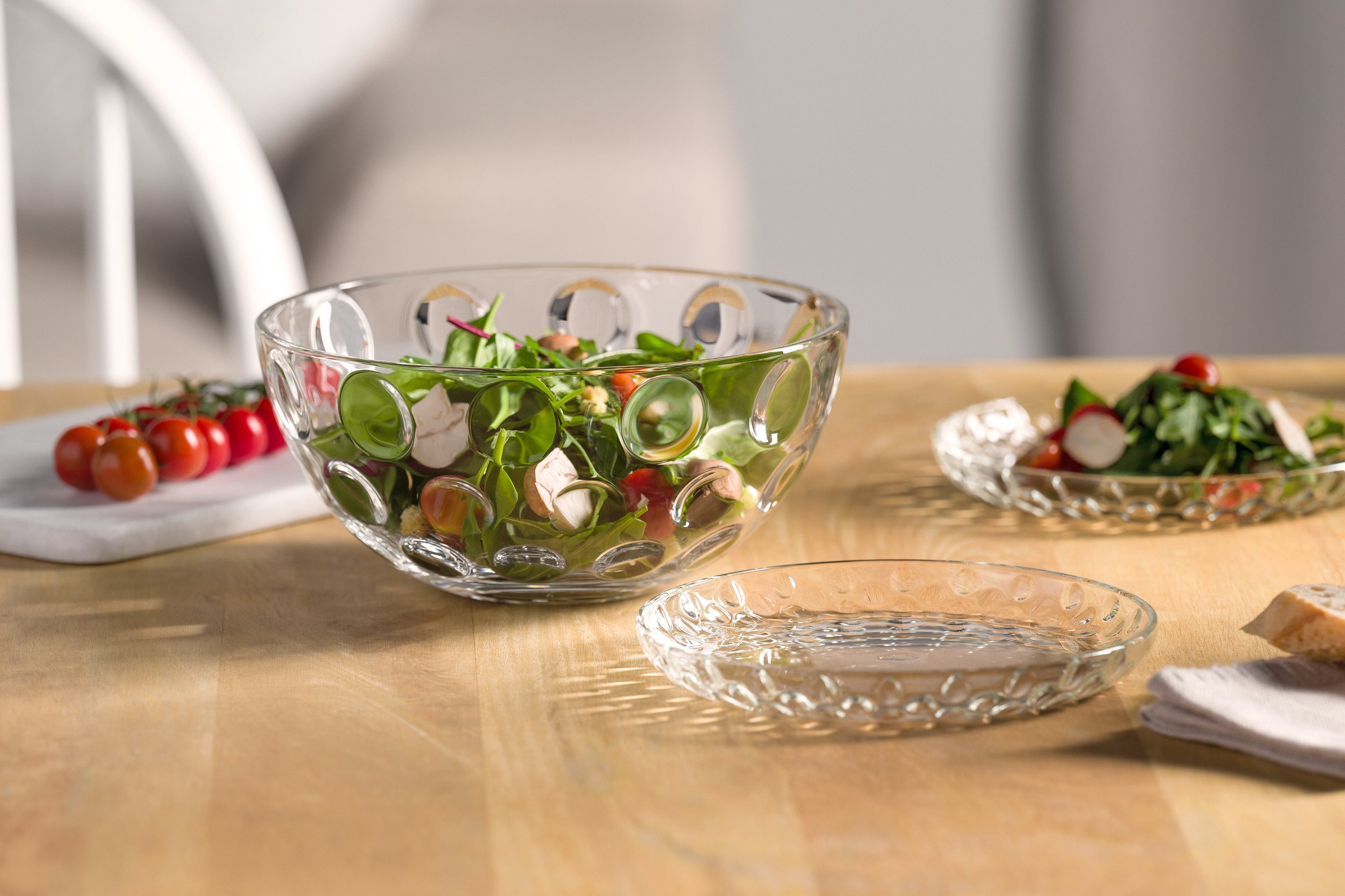 LEONARDO Schaal Schalen-/Teller-set, 5-delig CUCINA OPTIC, 4x Ø 18 cm & 1x Ø 22 cm (set, 5-delig)