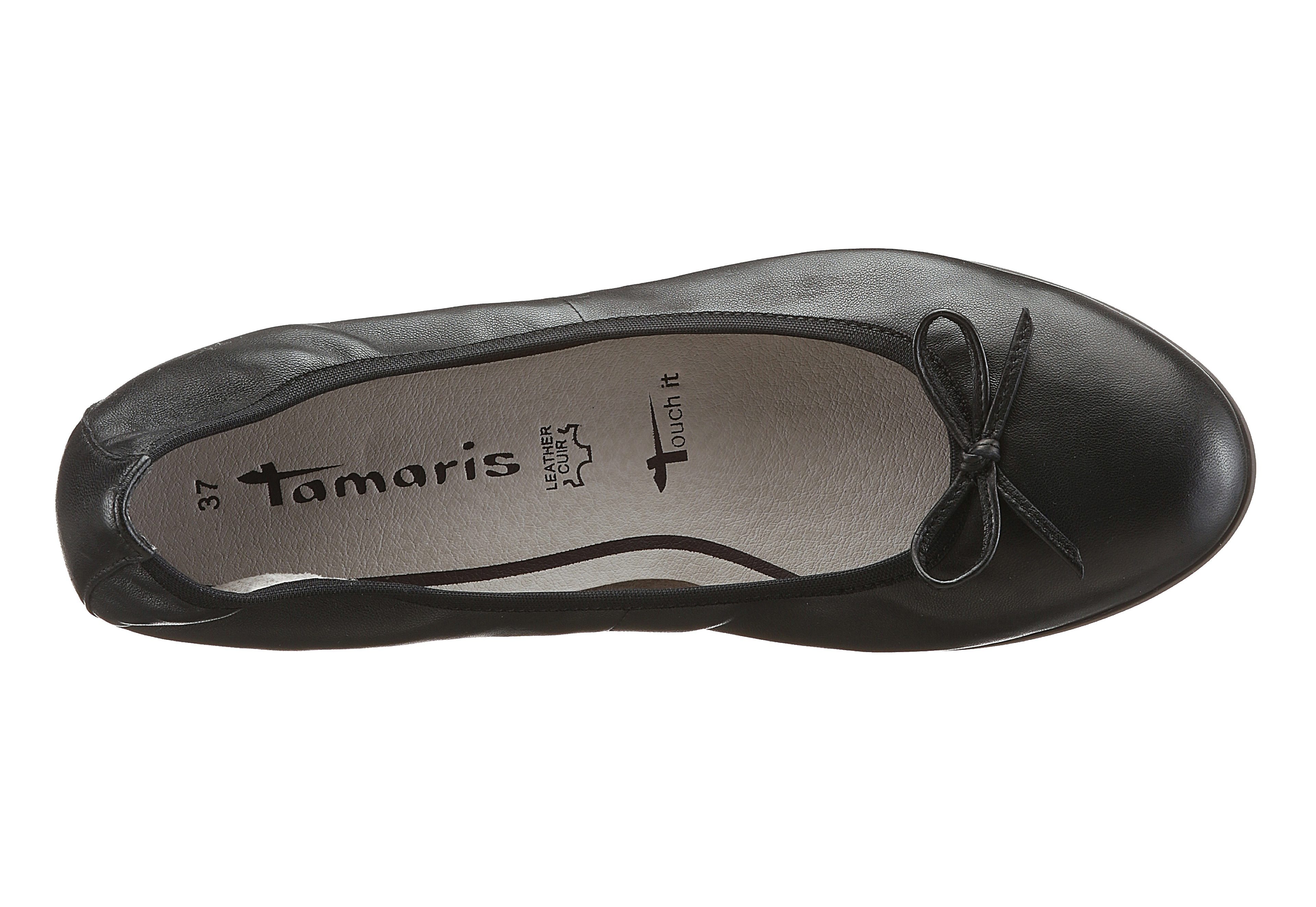 Tamaris Ballerina's Flats, slipper, businessschoen met decoratieve strik