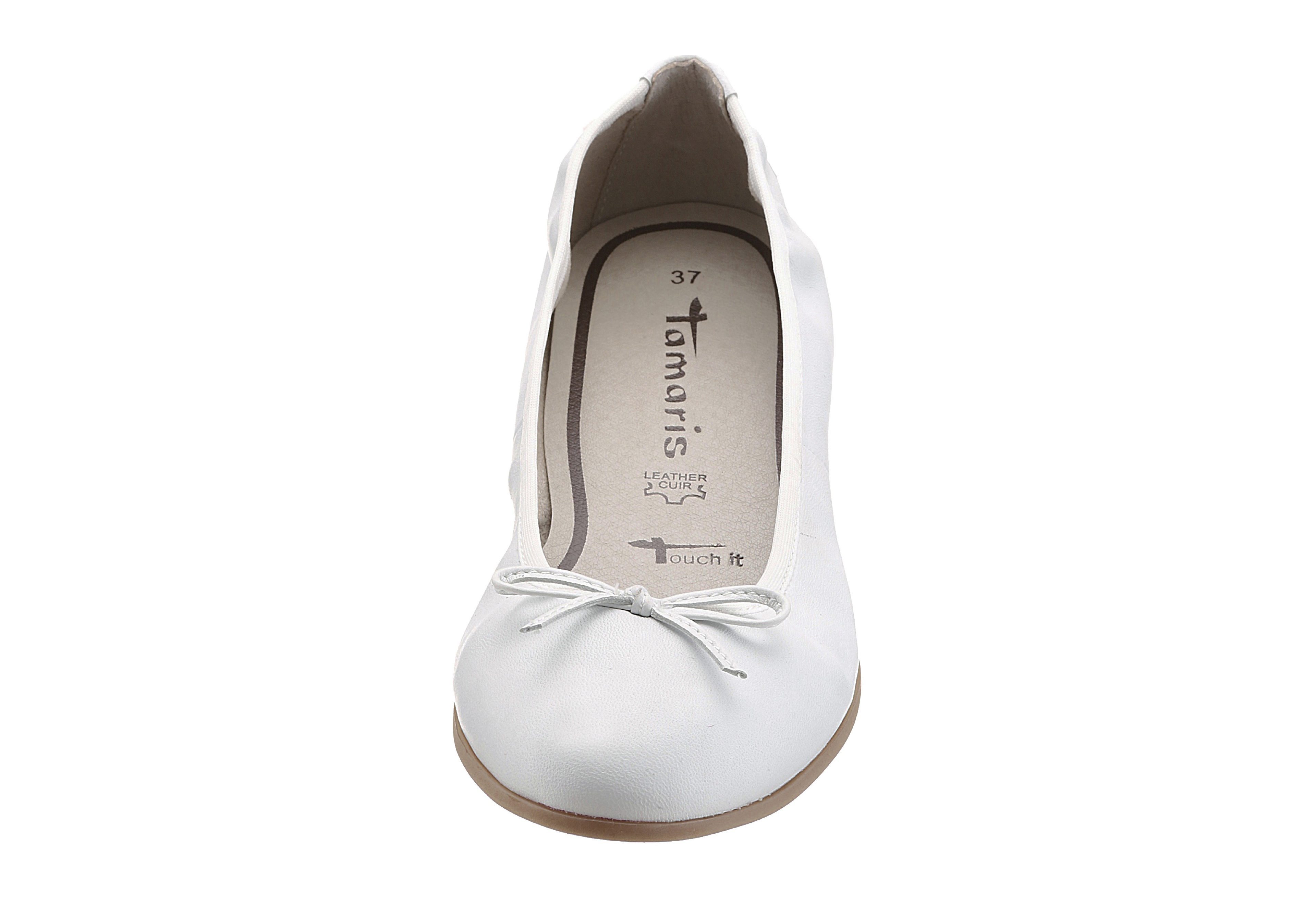 Tamaris Ballerina's Flats, slipper, businessschoen met decoratieve strik