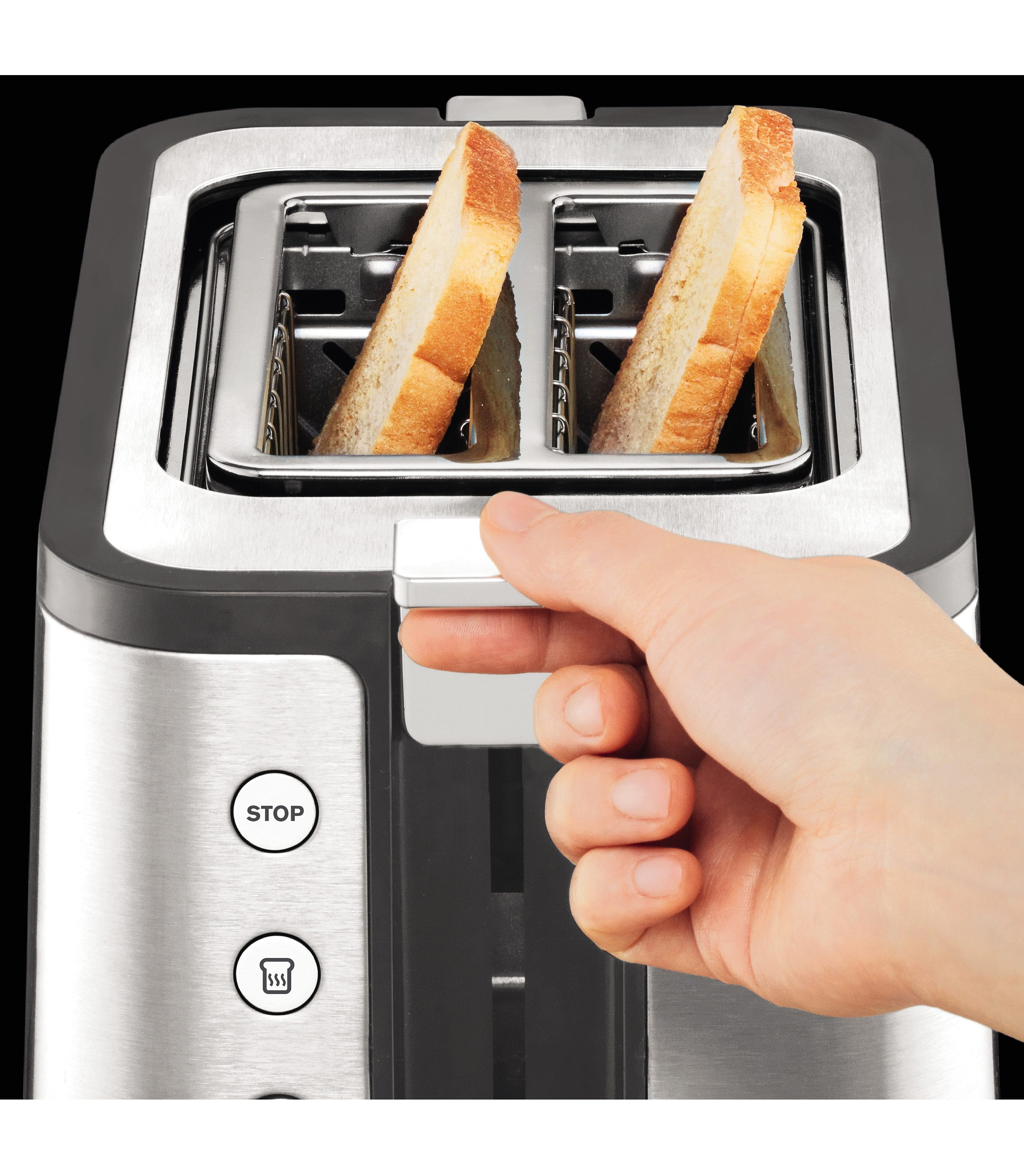 Krups Toaster KH442D Control Line 6 niveaus, extra functies, liftfunctie, kruimellade