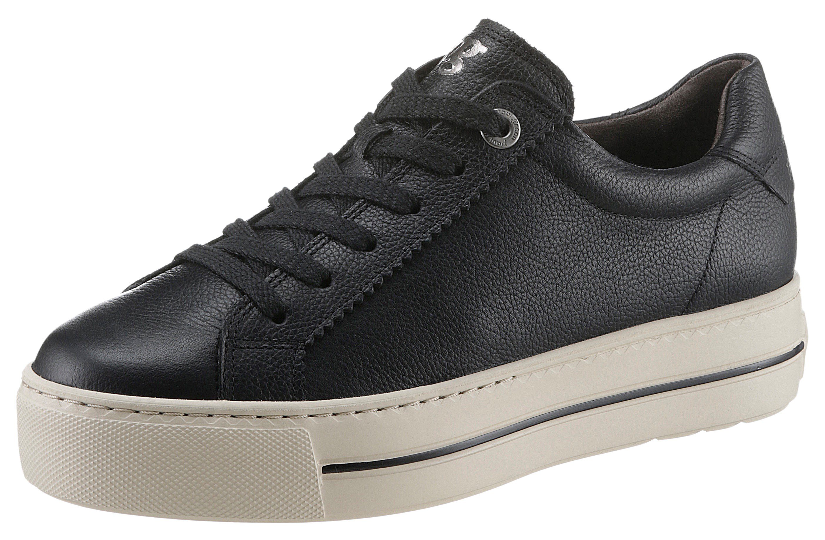 paul green plateausneakers met lichte zool zwart