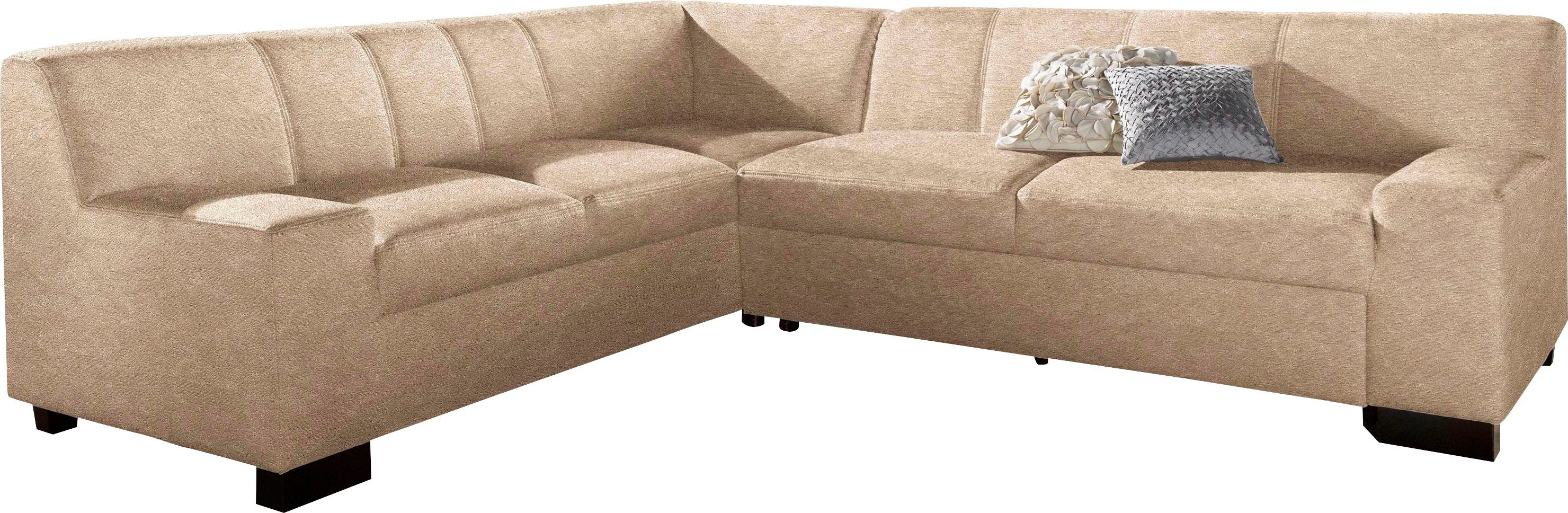DOMO collection Hoekbank Norma, moderne armleuningen, tijdloos en elegant, L-vorm