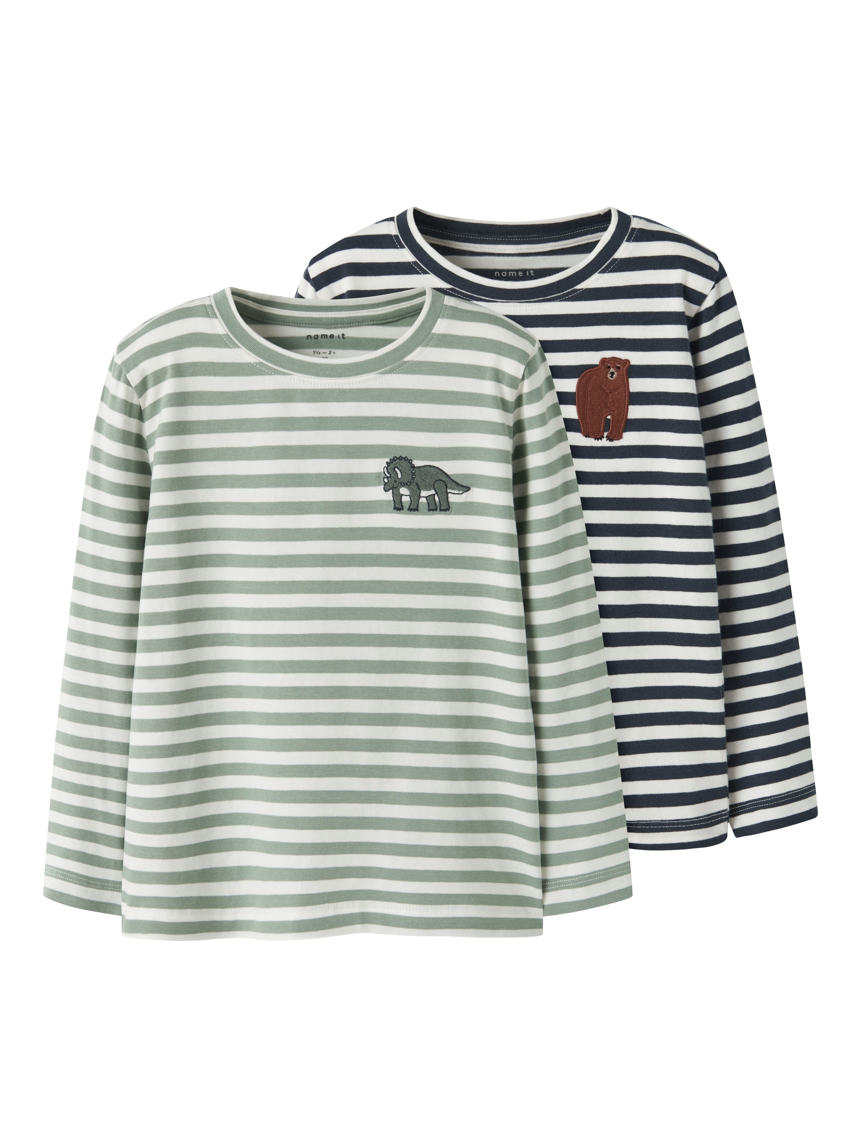 Name It Shirt met lange mouwen NMMNITU 2P LS TOP PB (set, 2-delig)