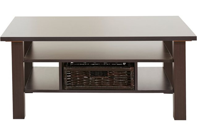 Salontafel met gevlochten mand Salontafel met gevlochten mand