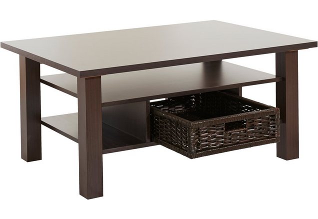 Salontafel met gevlochten mand Salontafel met gevlochten mand