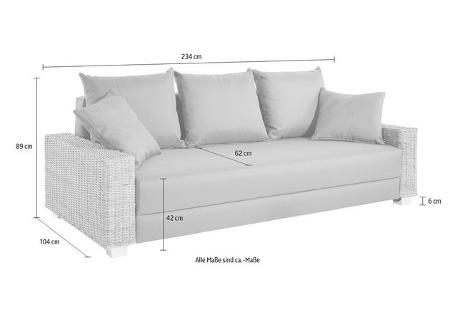 INOSIGN Bedbank met rotan-armleuningen INOSIGN Bedbank met rotan-armleuningen