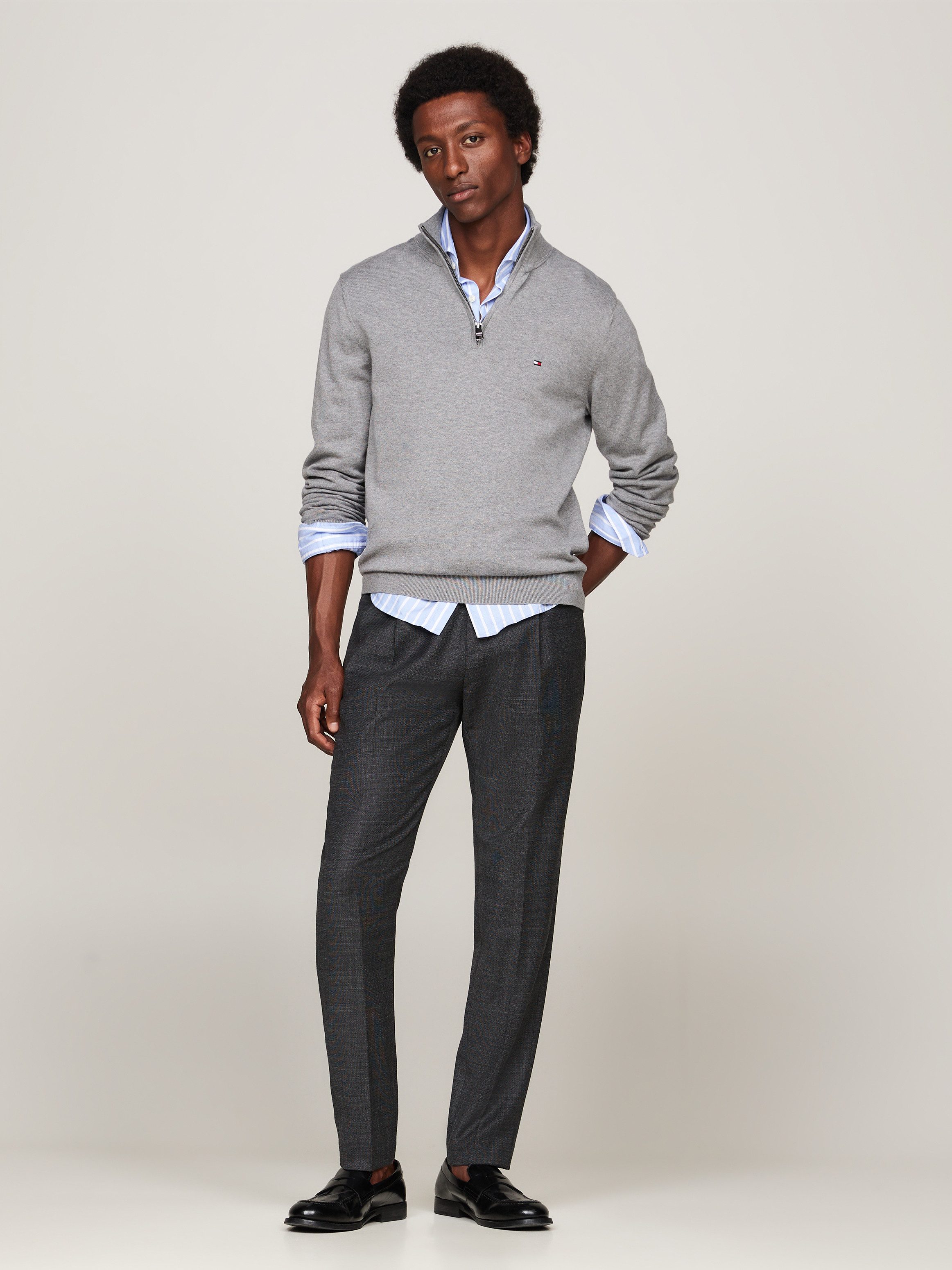 Tommy Hilfiger Schipperstrui ESSENTIAL COTTON ZIP MOCK
