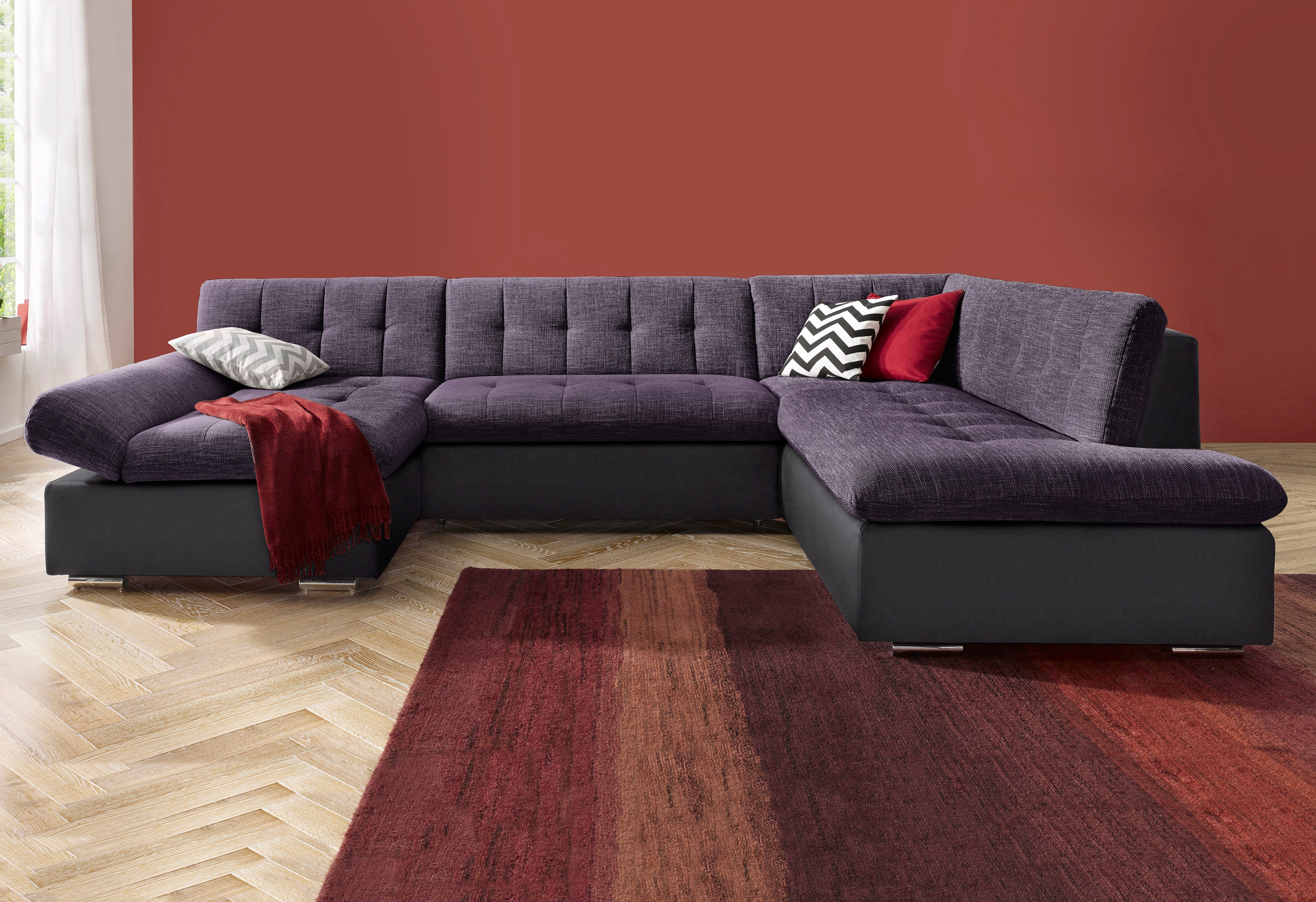 TRENDMANUFAKTUR Zithoek Reggae modern en comfortabel, actuele materiaalcombinatie, U-vorm