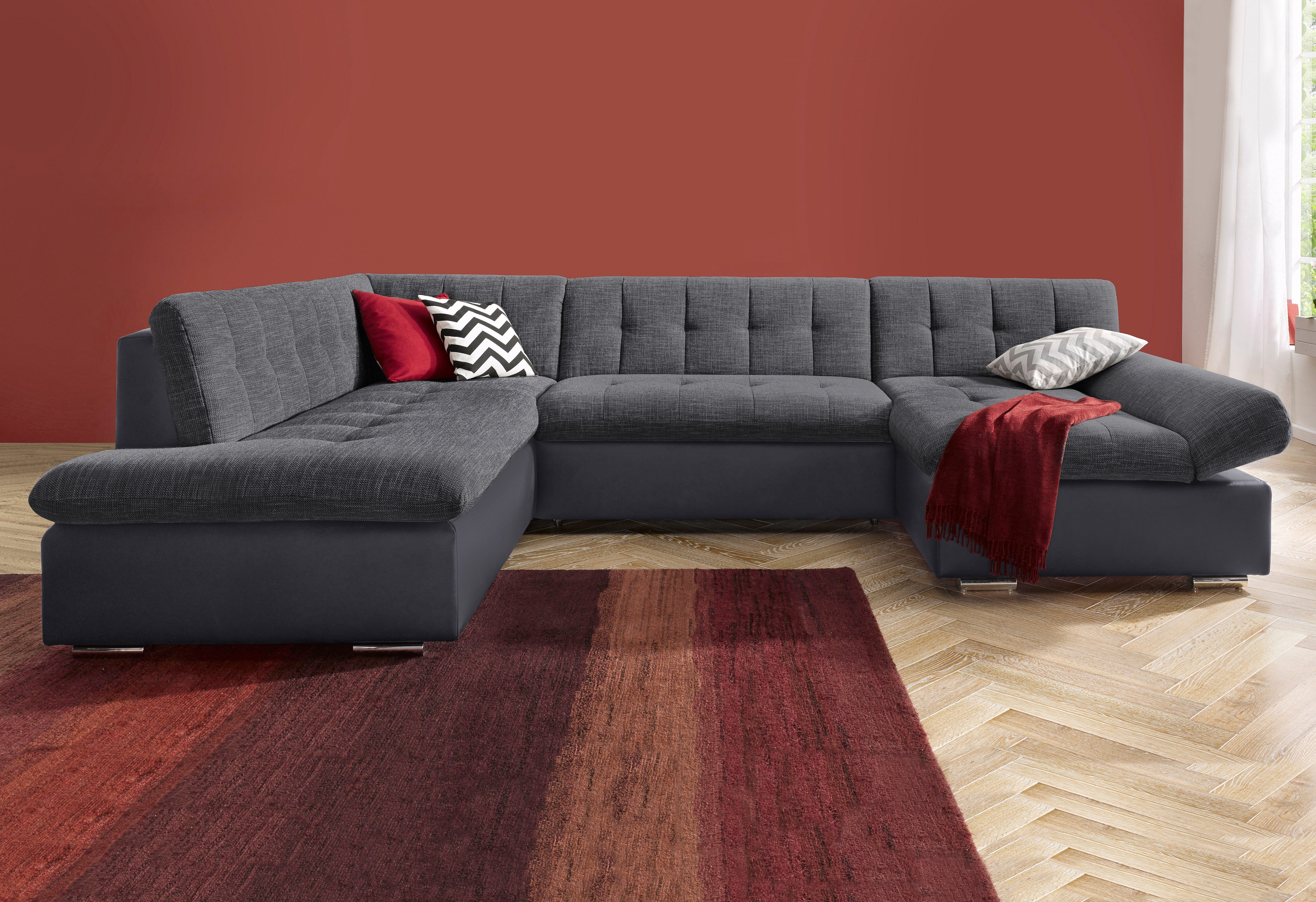 TRENDMANUFAKTUR Zithoek Reggae modern en comfortabel, actuele materiaalcombinatie, U-vorm