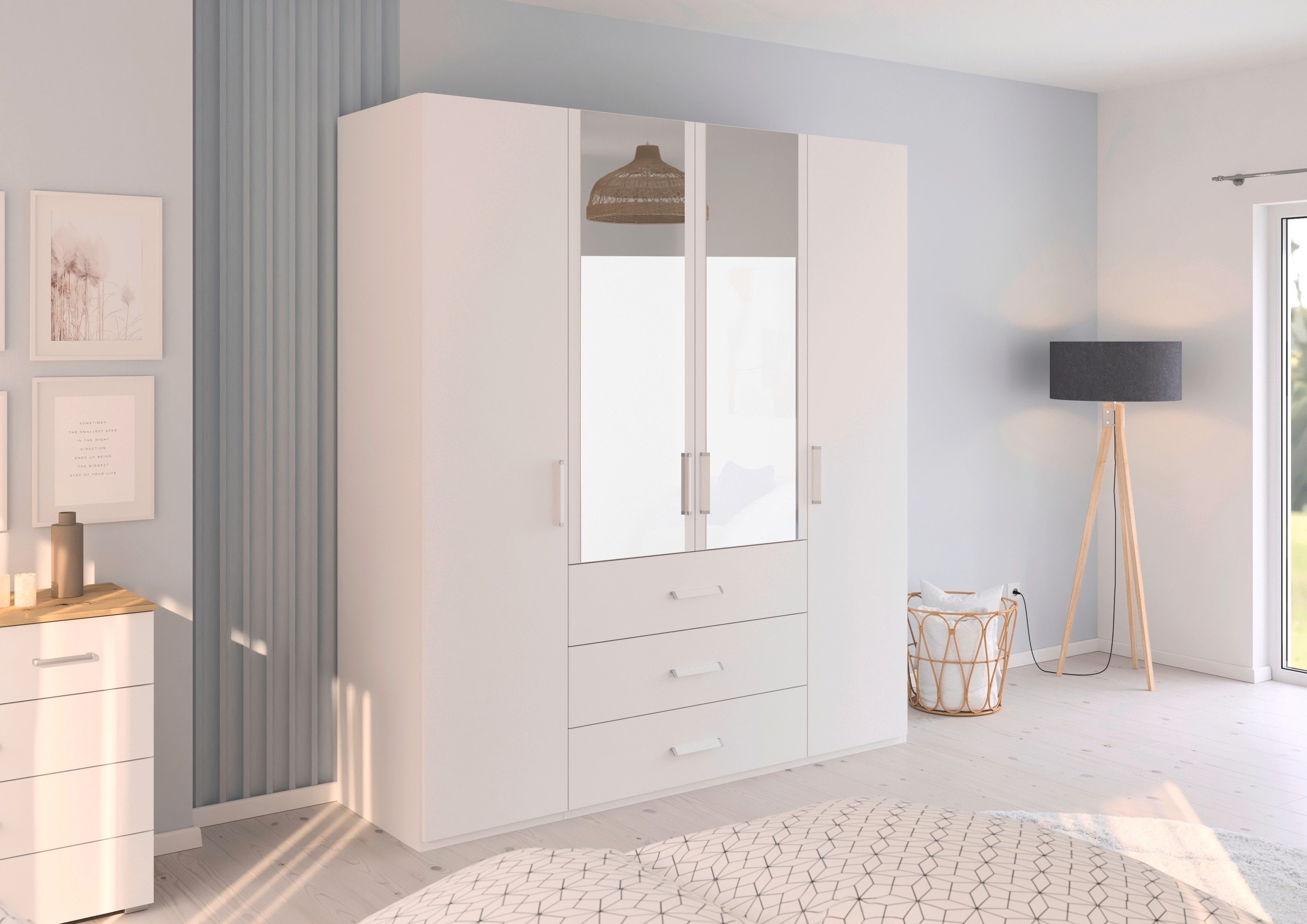 rauch Draaideurkast Kledingkast Kast Garderobe Slaapkamerkast EVELYN in elegante stijl met lades 3 breedtes en 2 hoogtes made in germany