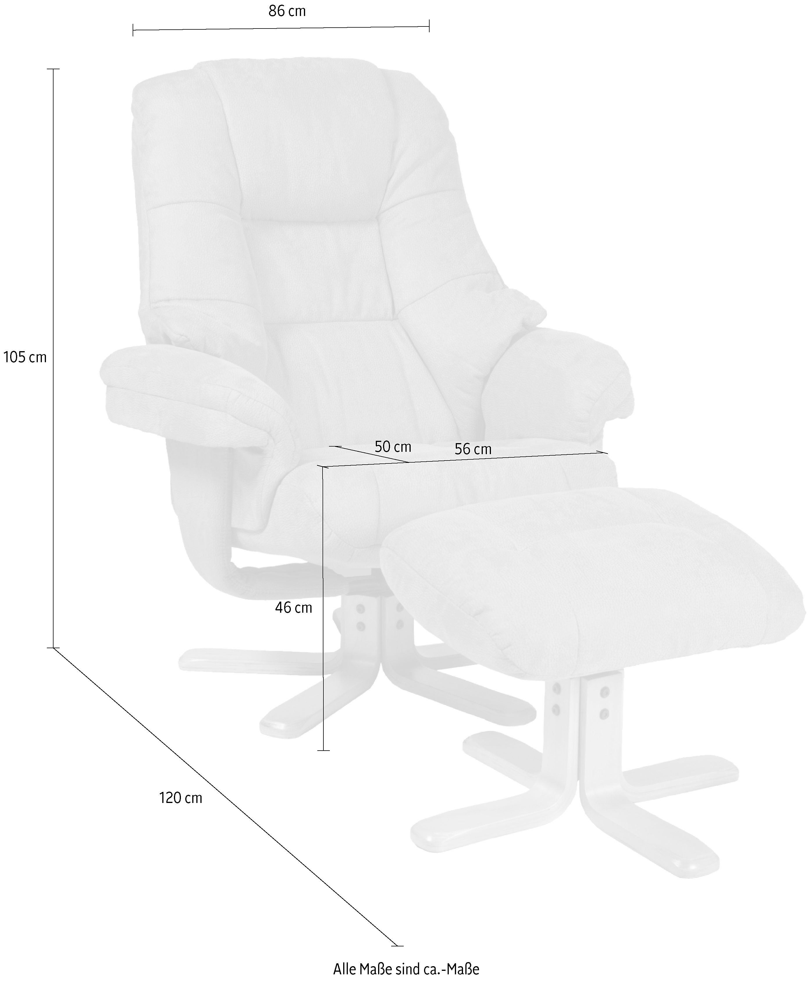 Duo Collection Relaxfauteuil Bordeaux met voetenbank en relaxfunctie, 360 graden draaibaar