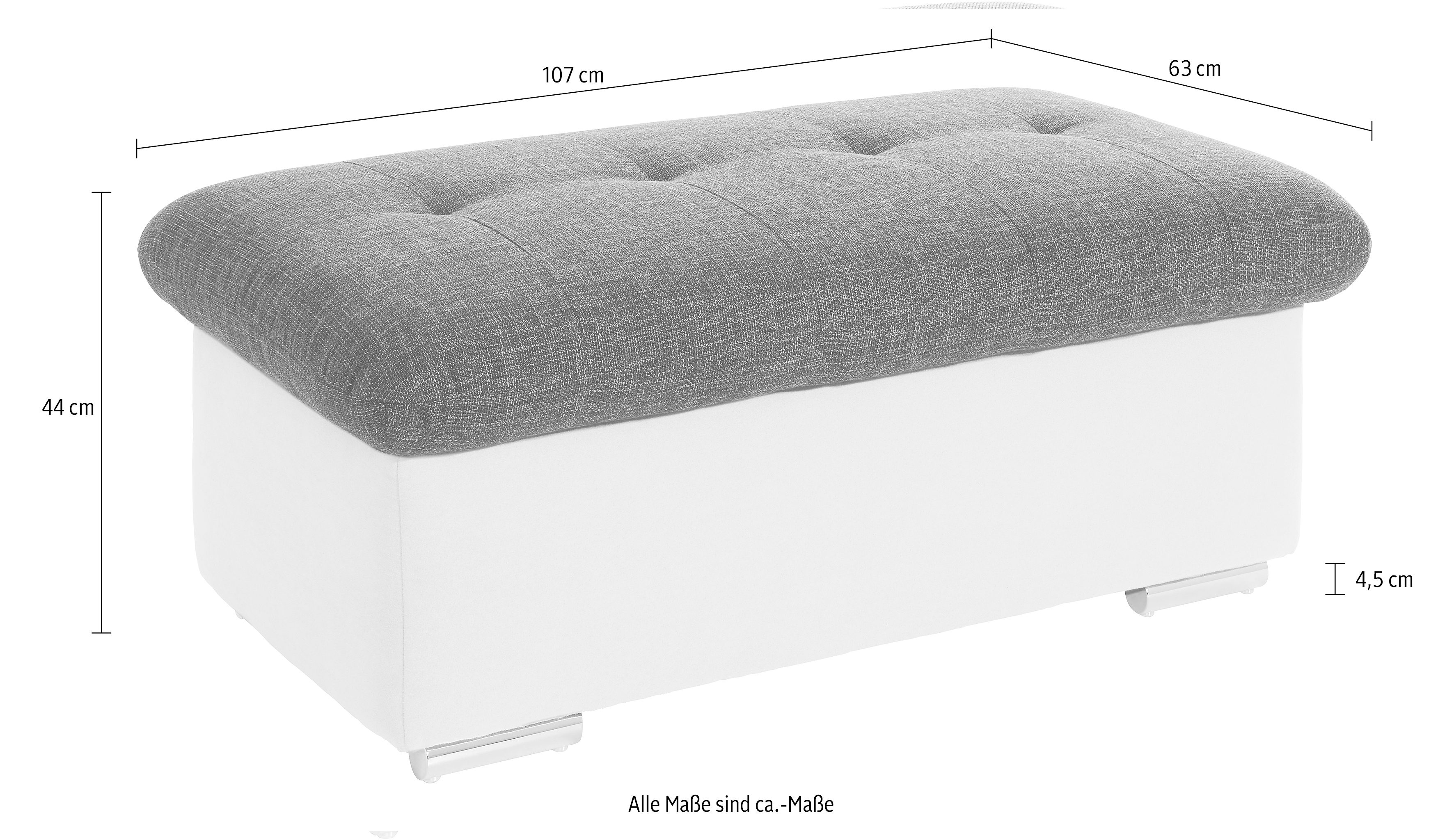 TRENDMANUFAKTUR Hocker Reggae, bankhocker met geweldige detailafwerking in de zitting