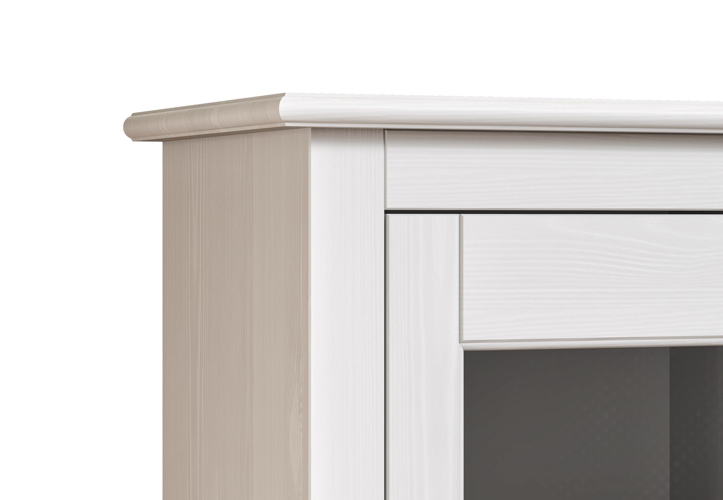 Home affaire Buffetkast Rauna Highboard, massief grenen, deuren met glazen inzetstukken, B/H 146/134 cm