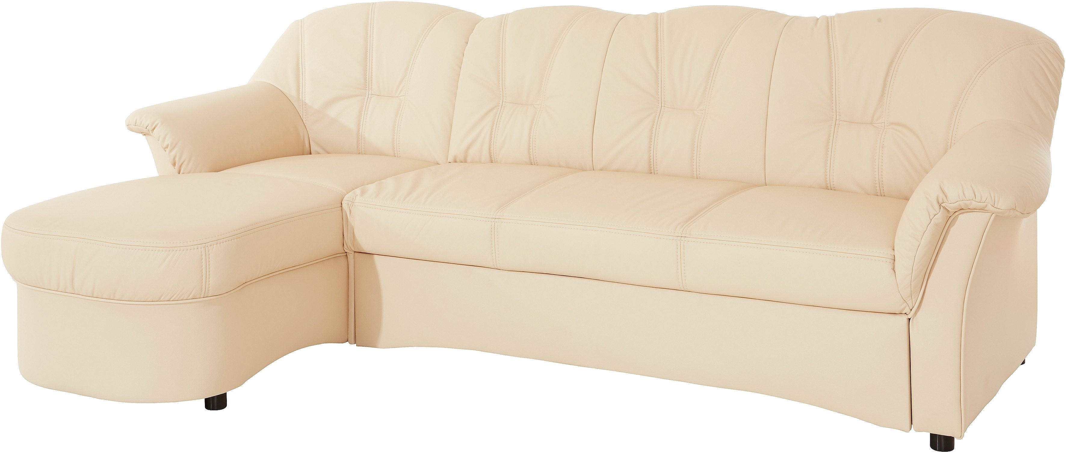 DOMO collection Hoekbank Flores slaapbank, B/D/H: 233/142/86 cm, L-vorm naar keuze met slaapfunctie, naar keuze met binnenvering, ook in leer