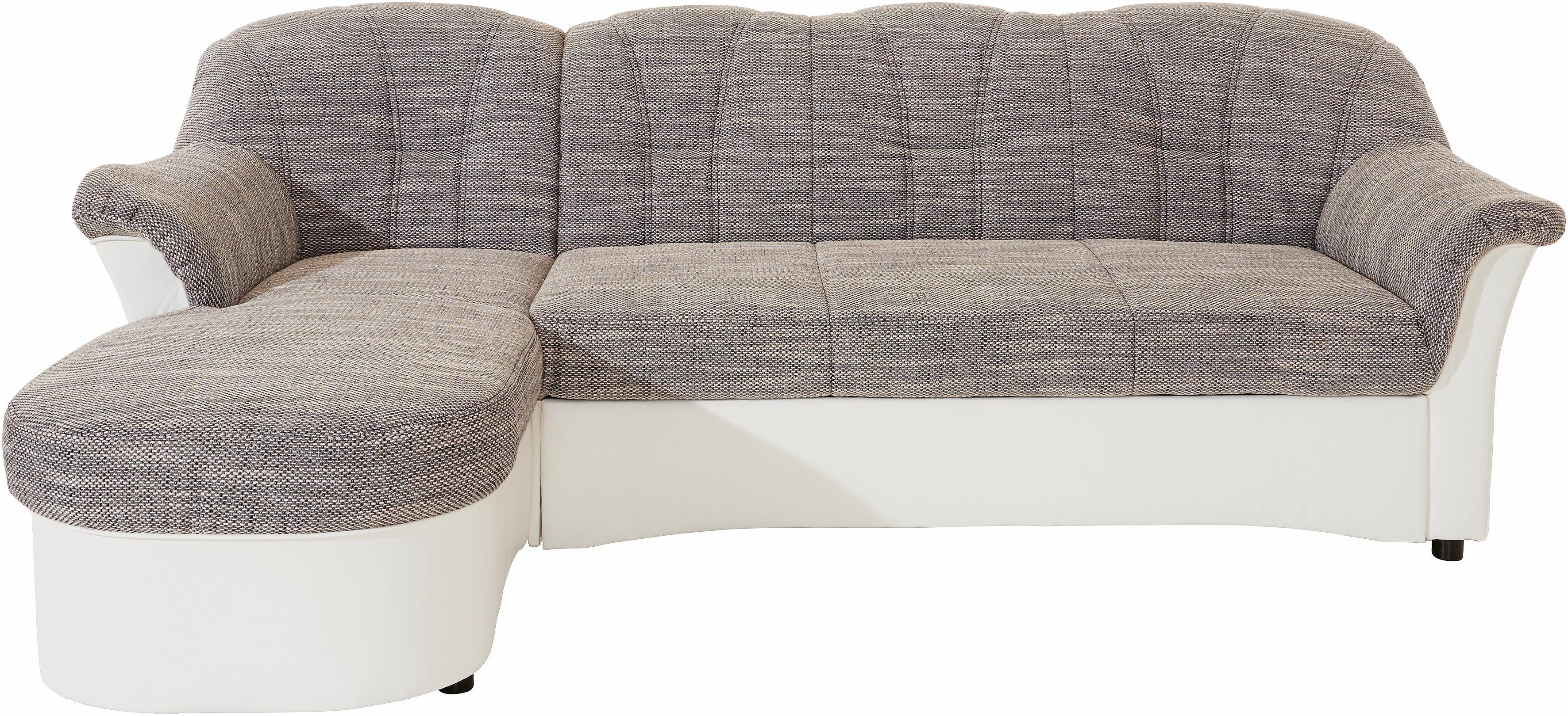 DOMO collection Hoekbank Flores slaapbank, B/D/H: 233/142/86 cm, L-vorm naar keuze met slaapfunctie, naar keuze met binnenvering, ook in leer
