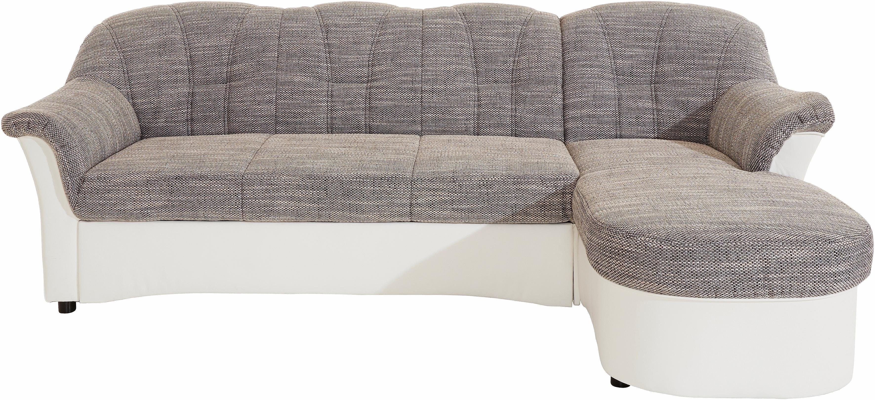 DOMO collection Hoekbank Flores slaapbank, B/D/H: 233/142/86 cm, L-vorm naar keuze met slaapfunctie, naar keuze met binnenvering, ook in leer