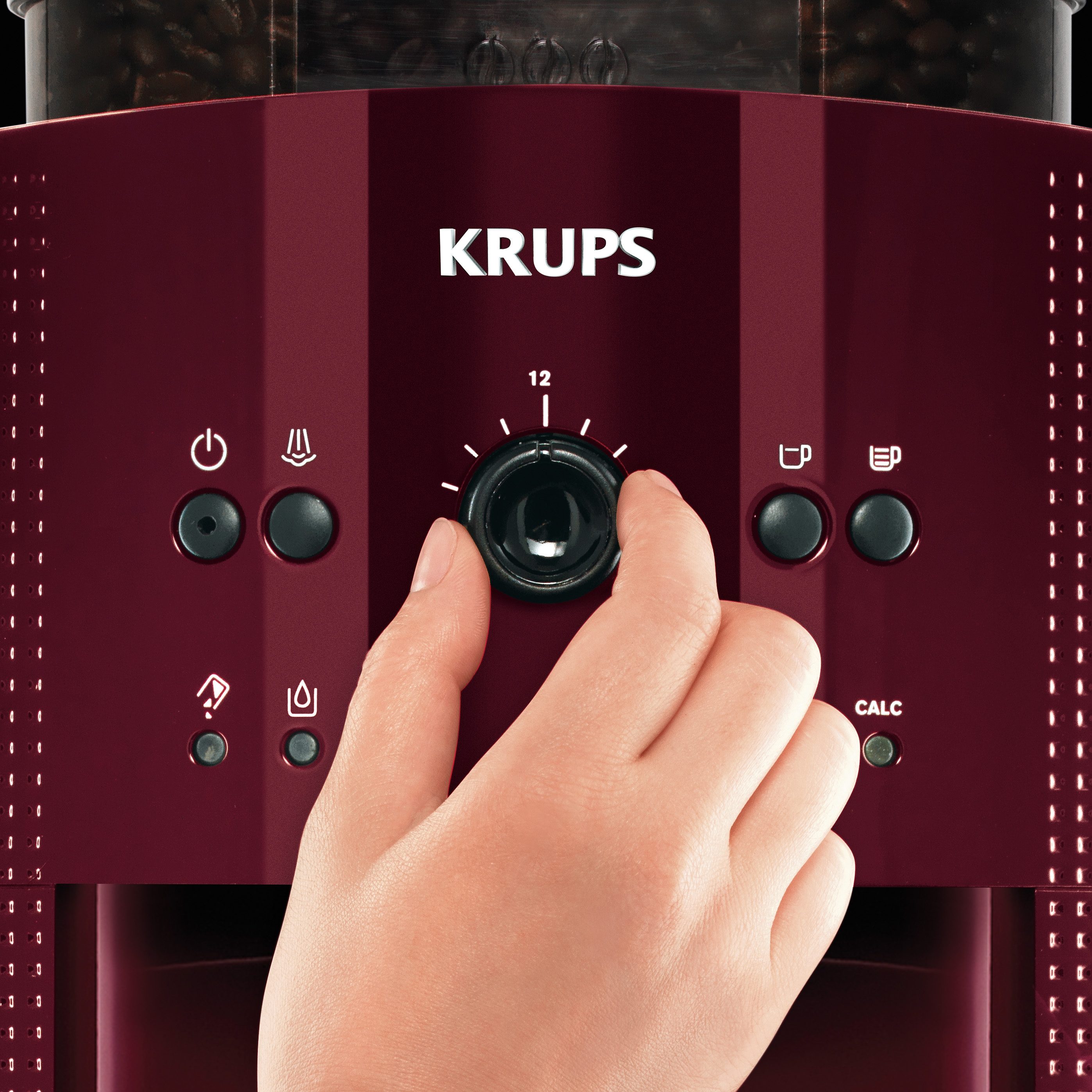 Krups Volautomatisch koffiezetapparaat EA8107 Arabica, 2-kopjesfunctie, handmatige stoomtuit, 2 voorgeprogrammeerde koffiesterkten