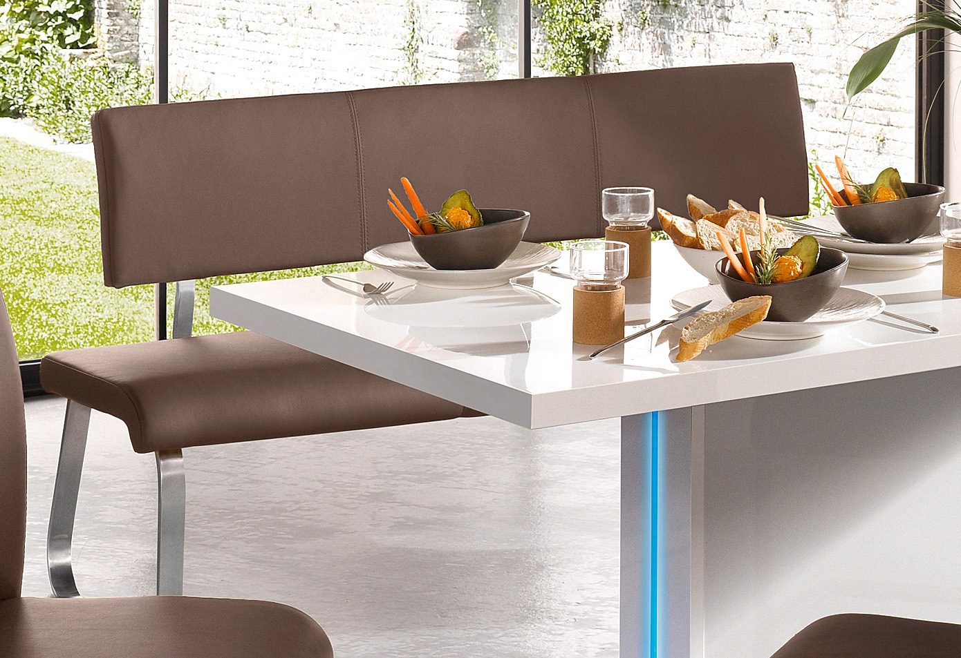 MCA furniture Bank Arco belastbaar tot 280 kg, echt leer, in verschillende breedten