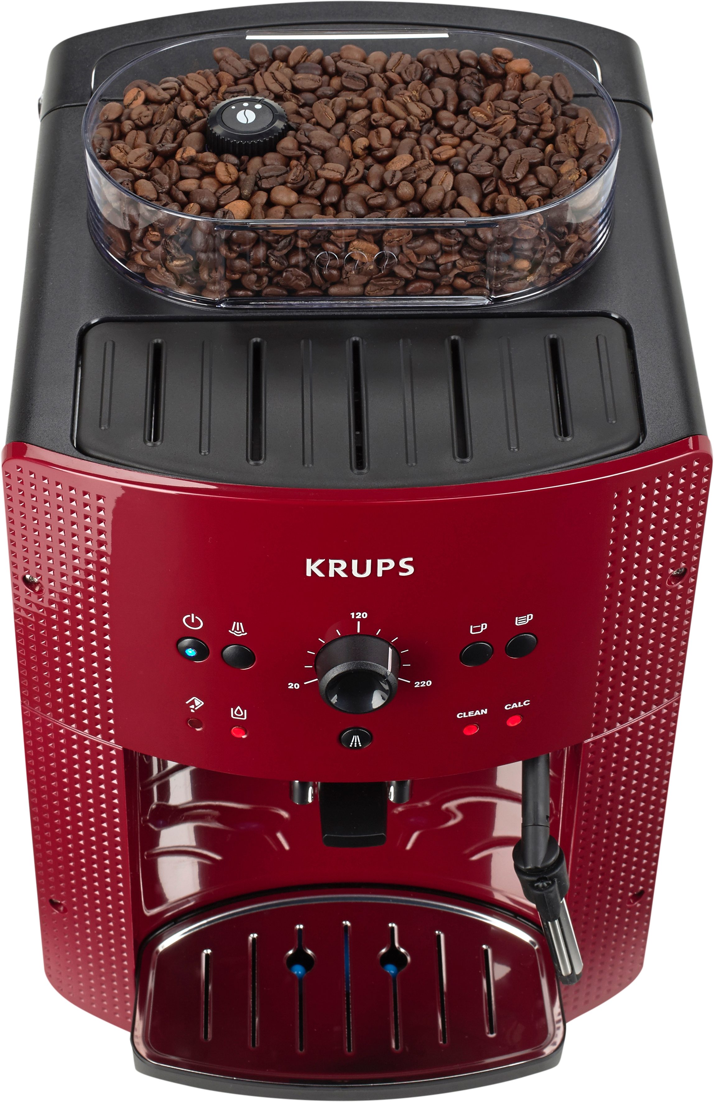 Krups Volautomatisch koffiezetapparaat EA8107 Arabica, 2-kopjesfunctie, handmatige stoomtuit, 2 voorgeprogrammeerde koffiesterkten