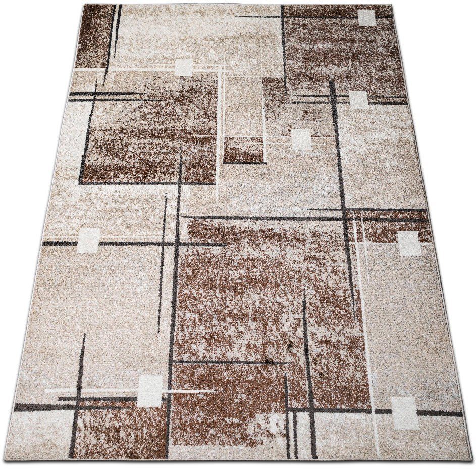 my home Vloerkleed Deblin zachte pool, kortpolig, ruitontwerp, modern, geometrisch patroon