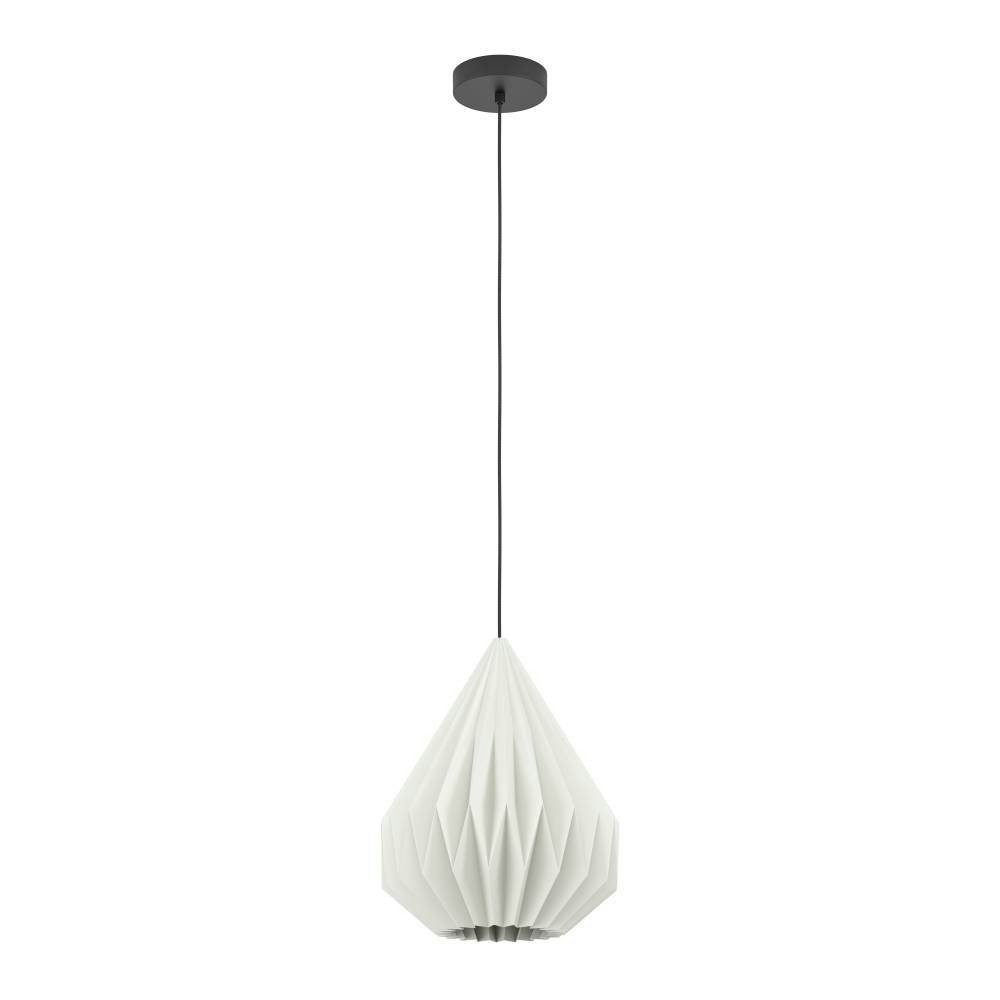 EGLO Hanglamp MINTING hanglamp, metaal in zwart, papier in wit, Ø 31 cm (1 stuk)