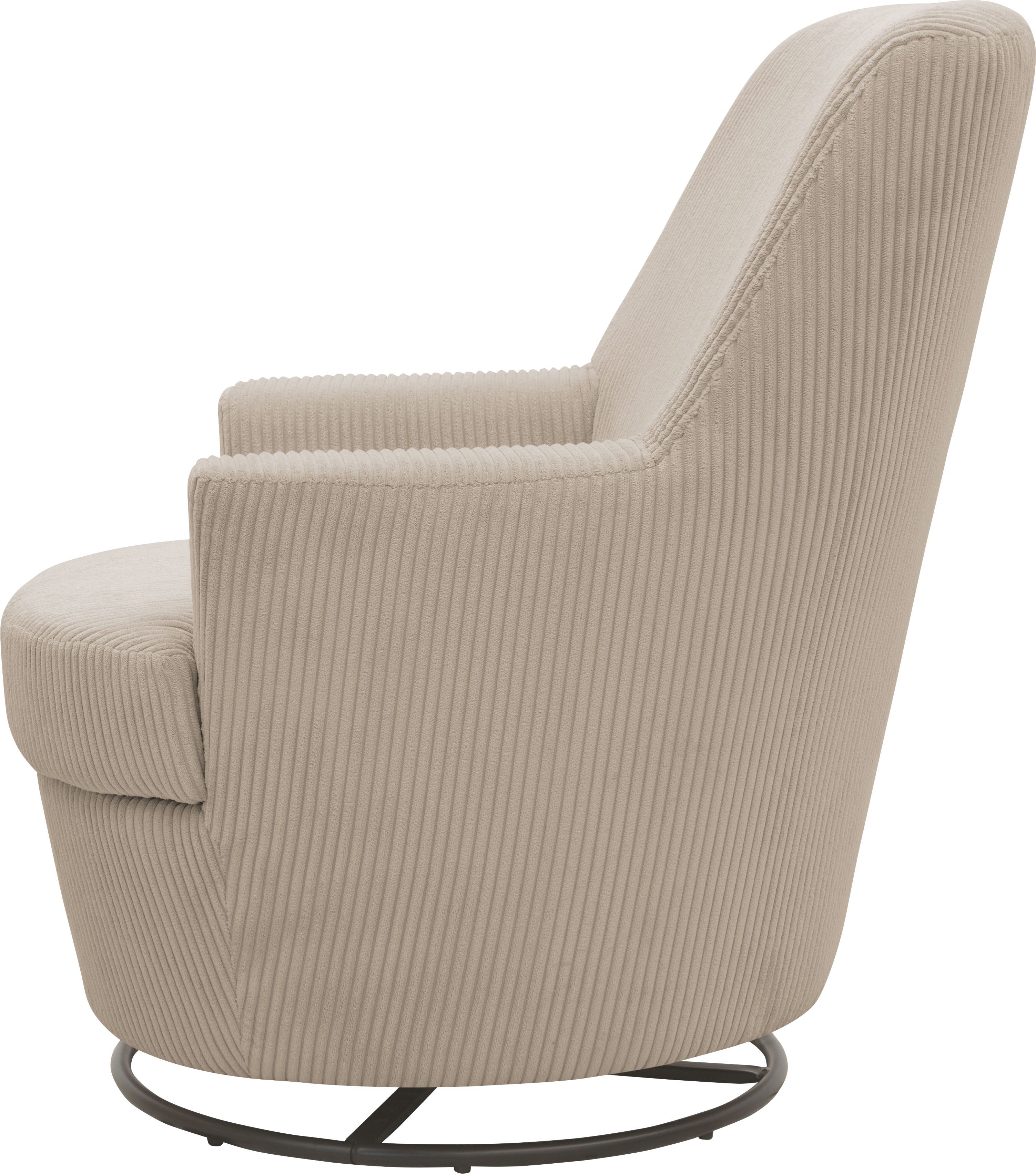 INOSIGN Draaibare fauteuil HETTY, draaistoel met schommelfunctie, leesstoel in cord en microvezel (1 stuk)