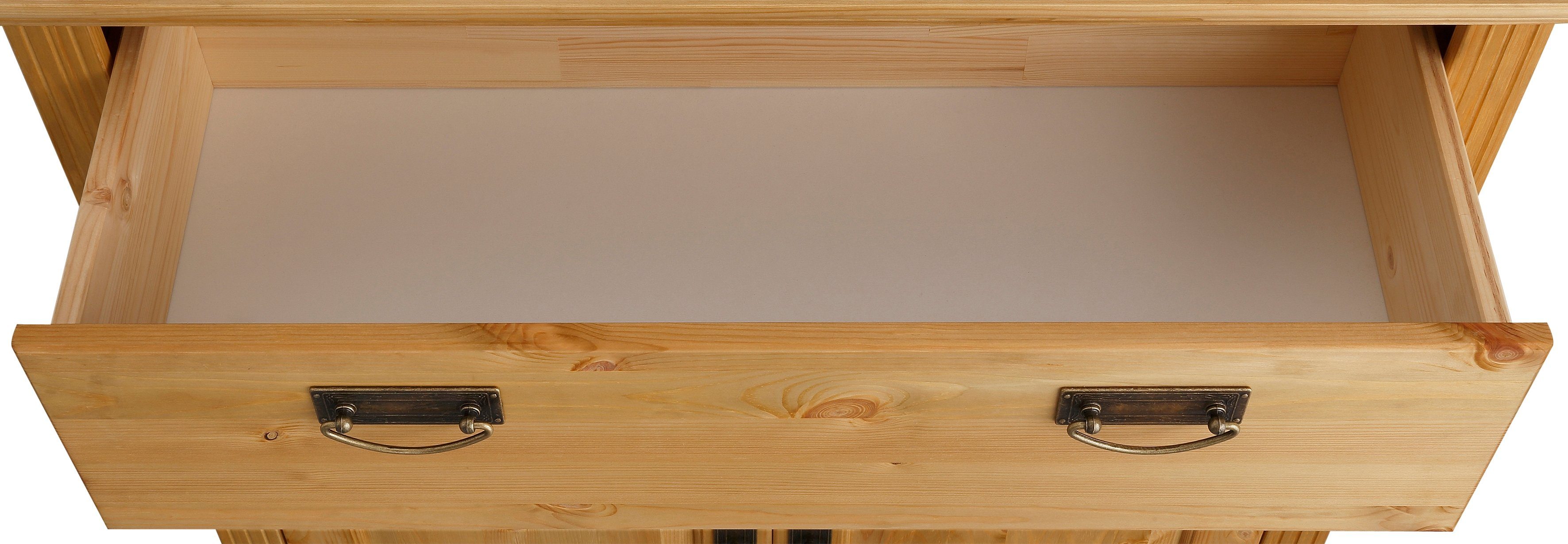 Home affaire Kast met laden en deuren Konrad Breedte 94 cm, van massief, FSC®-gecertificeerd dennenhout