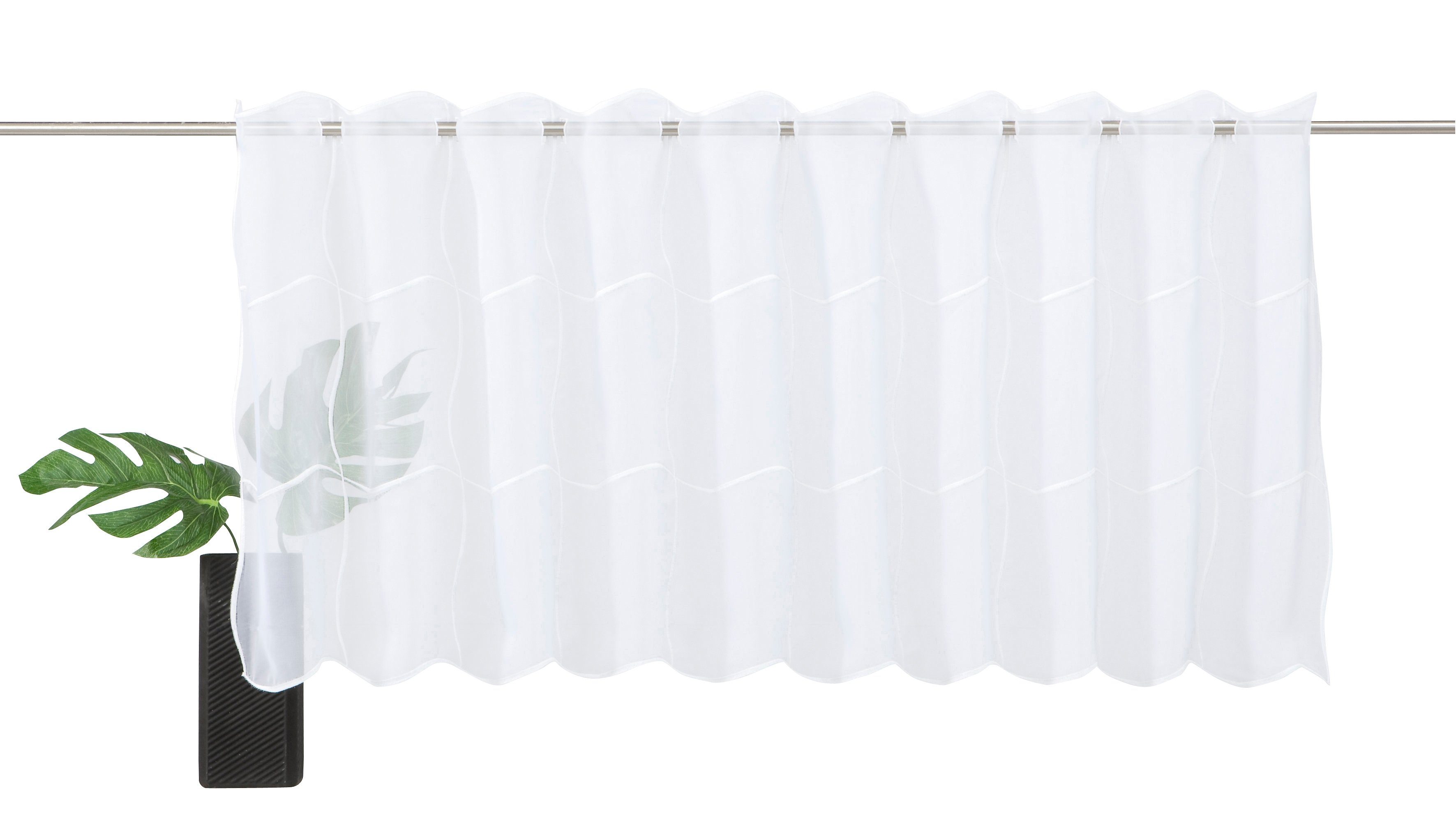 Gerster Valletje Joana HxB: 50x150 (1 stuk) vitrage maat H/B: 50/150 cm wit