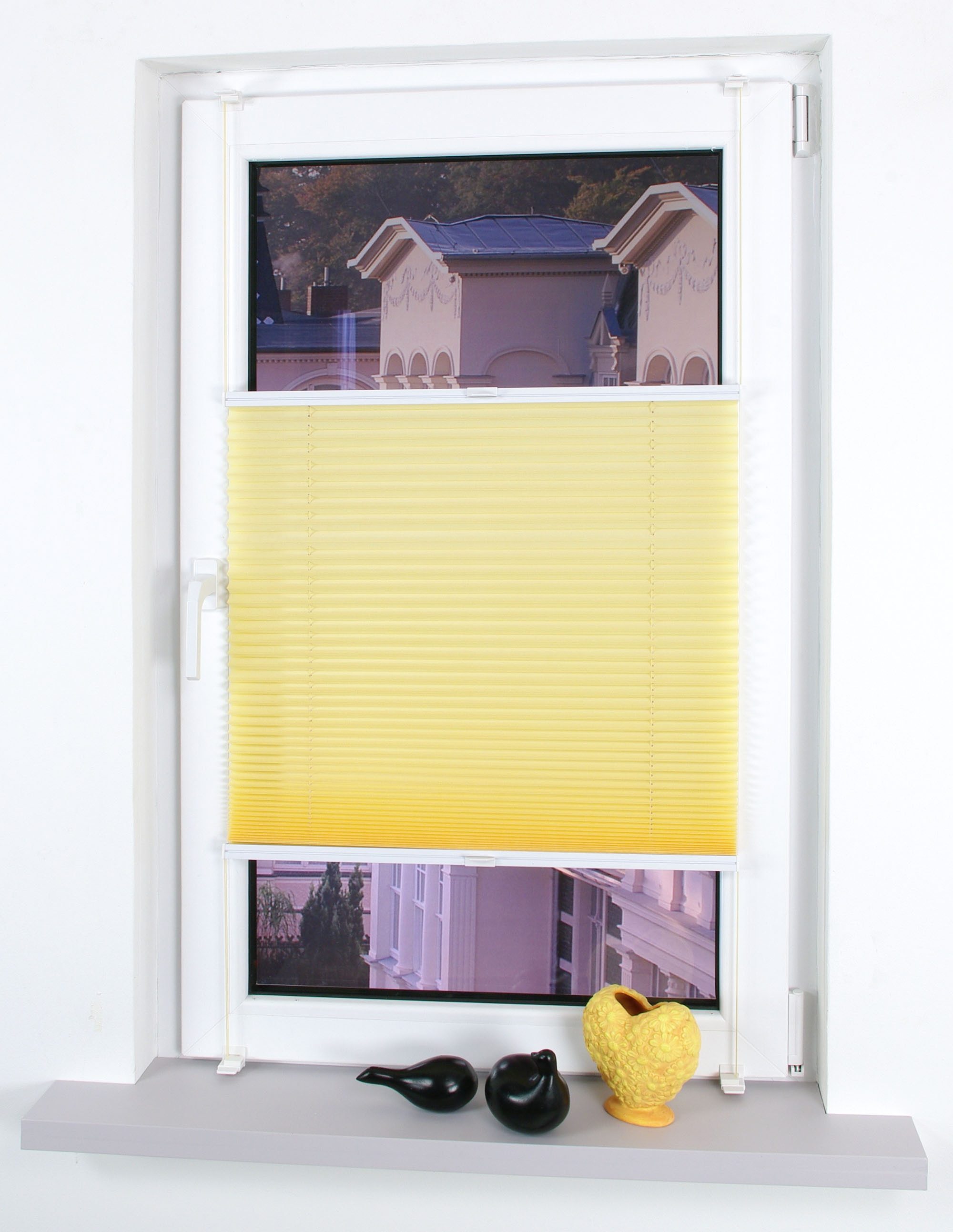 Liedeco Plissé Klemmfix-plissé YOUNG COLOURS (1 stuk) plisségordijnen maat H/B: 150/45 cm geel