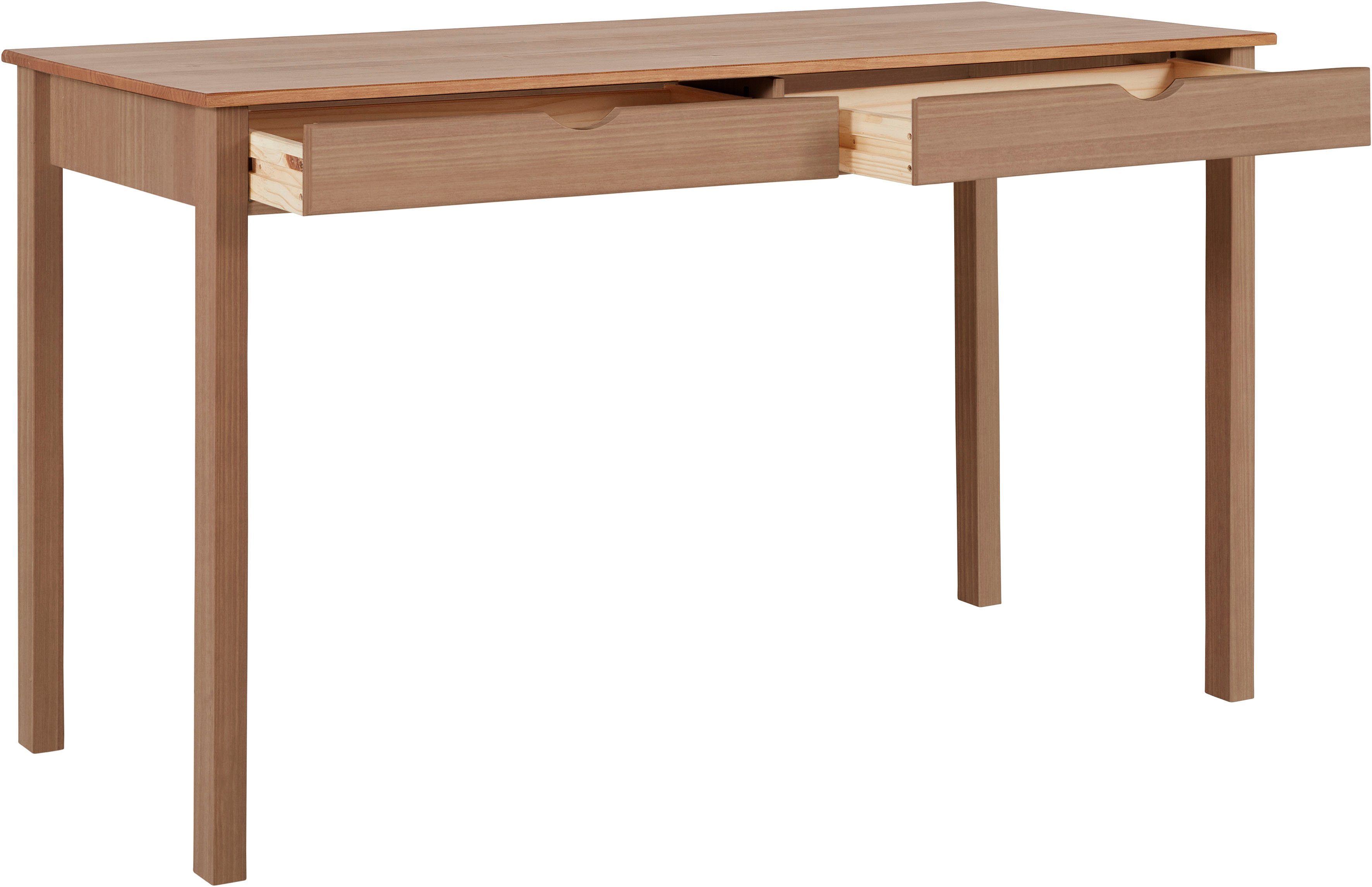 INOSIGN Bureau Gava van massief grenenhout, met praktische verzonken grepen, breedte 140 cm