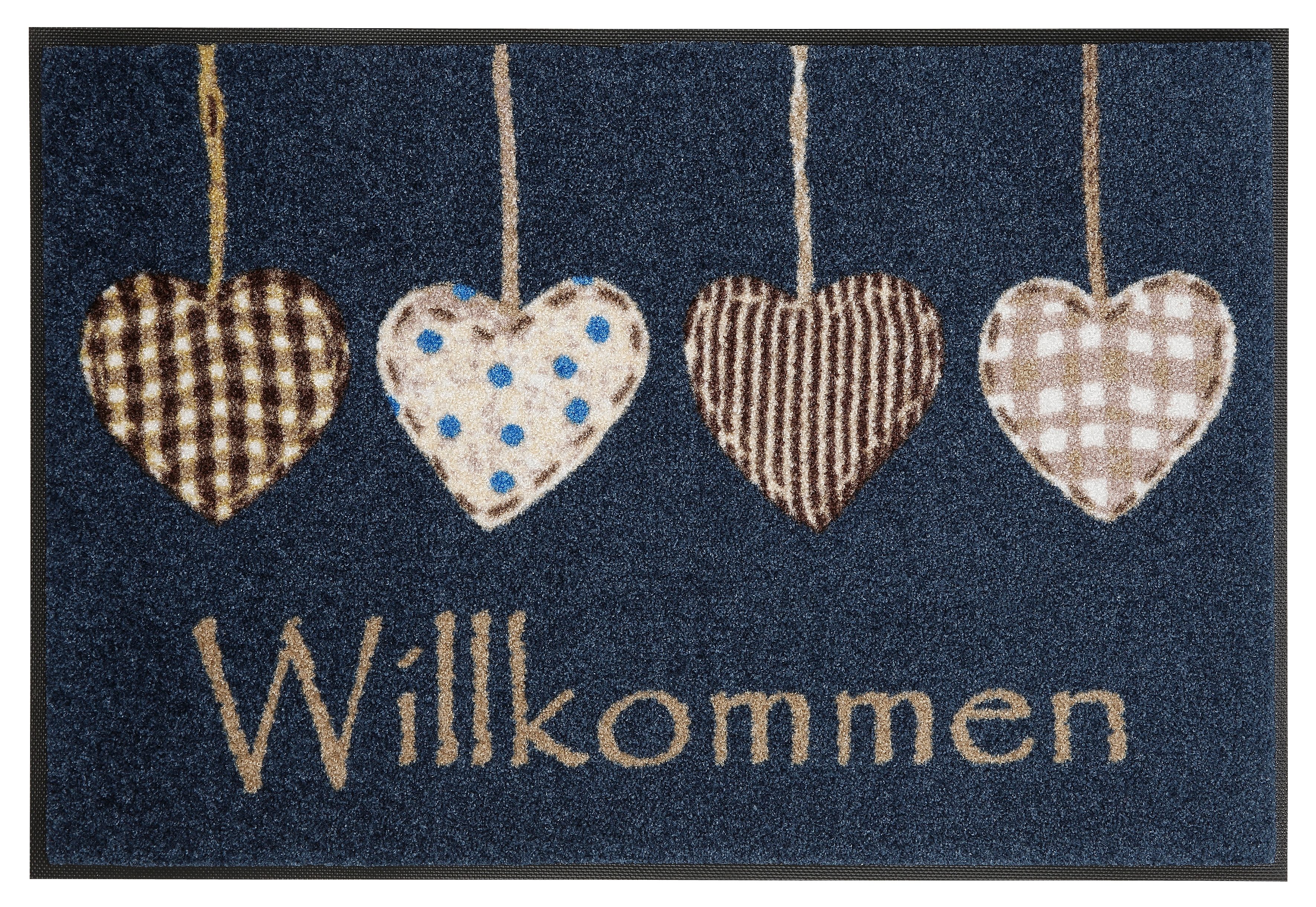 wash+dry by Kleen-Tex Mat Cottage Hearts Inloopmat, antislip, geschikt voor binnen en buiten