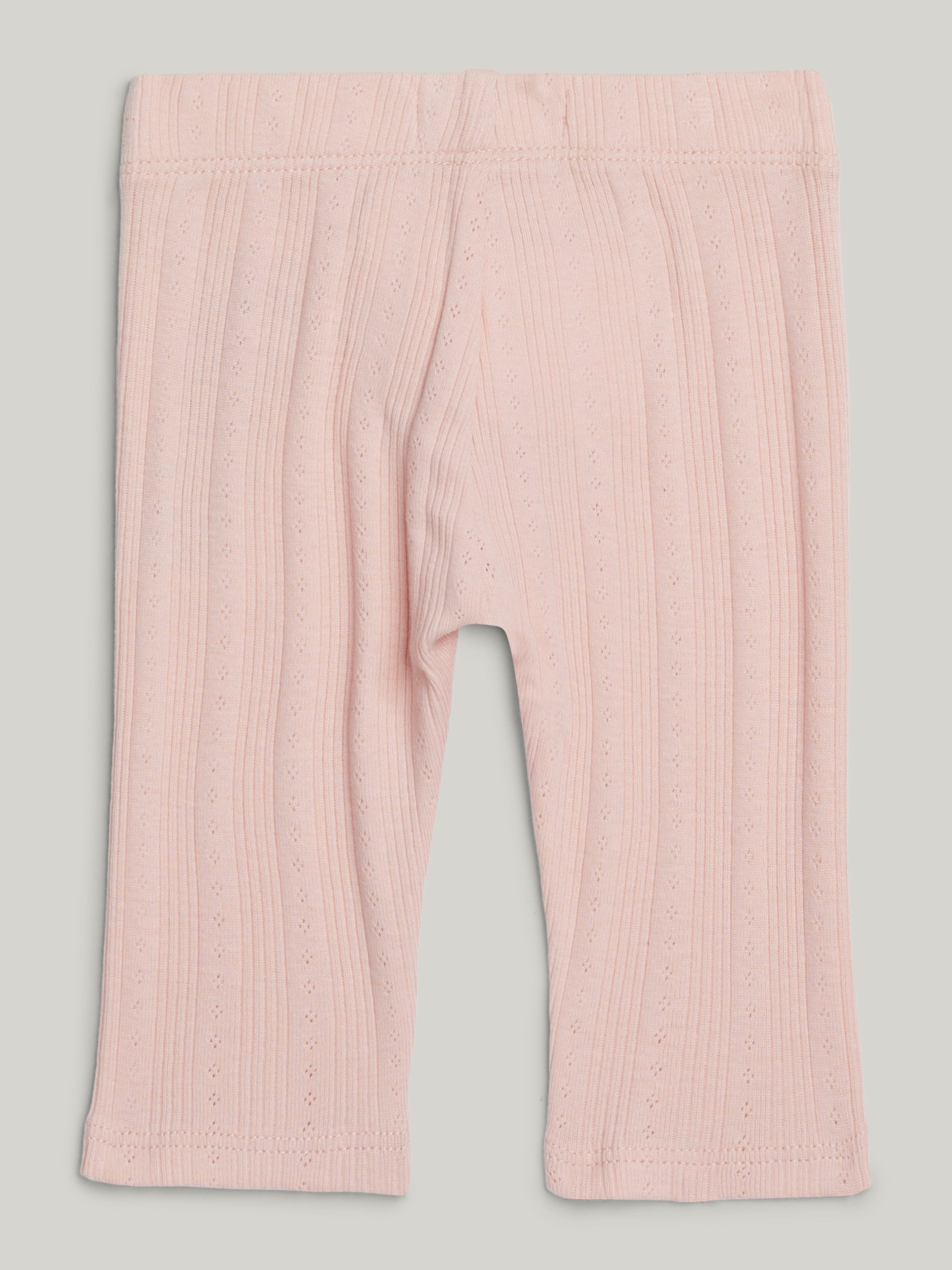 Tommy Hilfiger Legging FLOWER POINTELLE LEGGING Baby tot 2 jaar met logo-borduursel