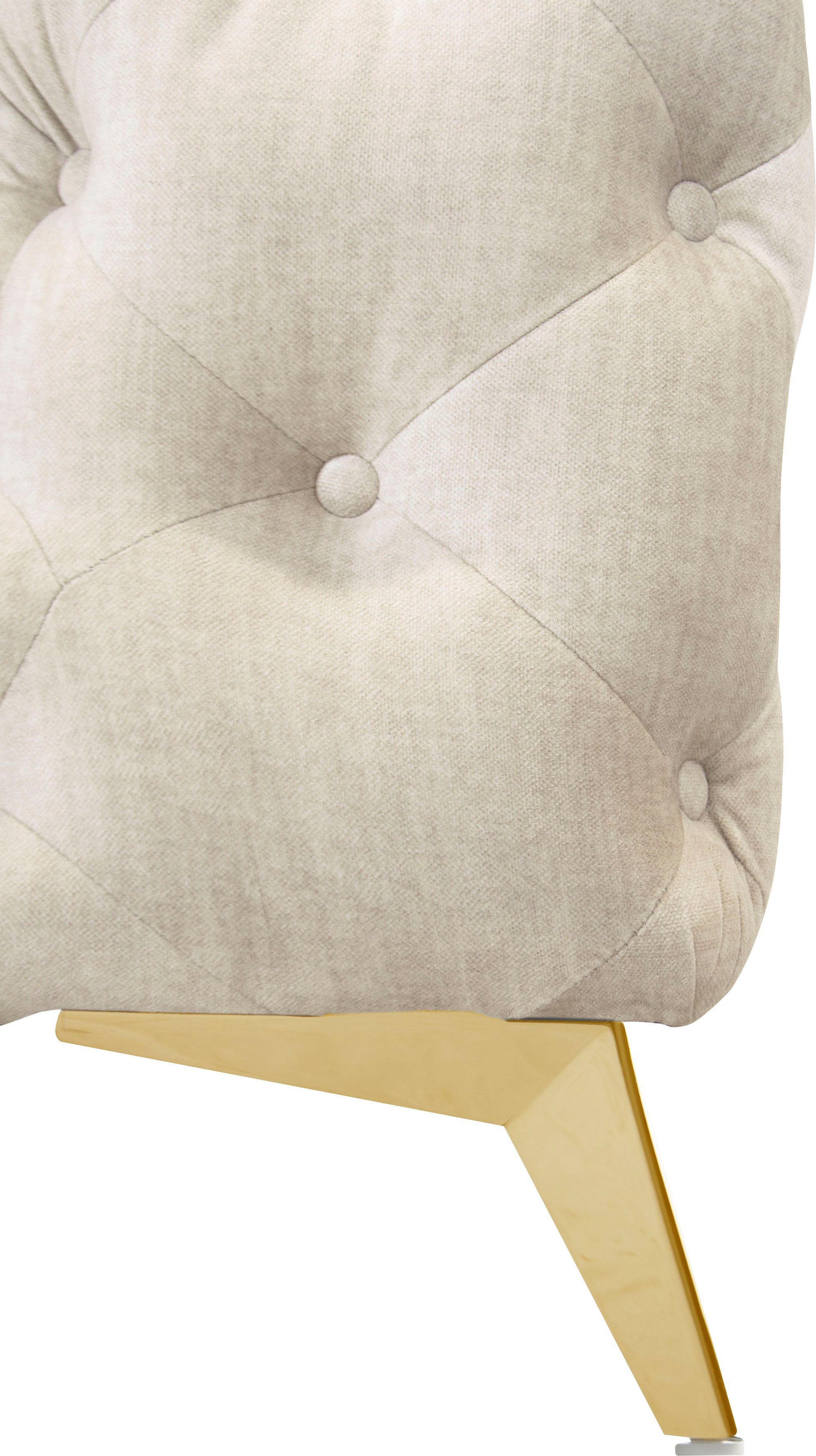 Leonique Chesterfield-bank Glynis L-vorm luxueuze capitonnage, moderne chesterfield look, kleur van de poten ter keuze