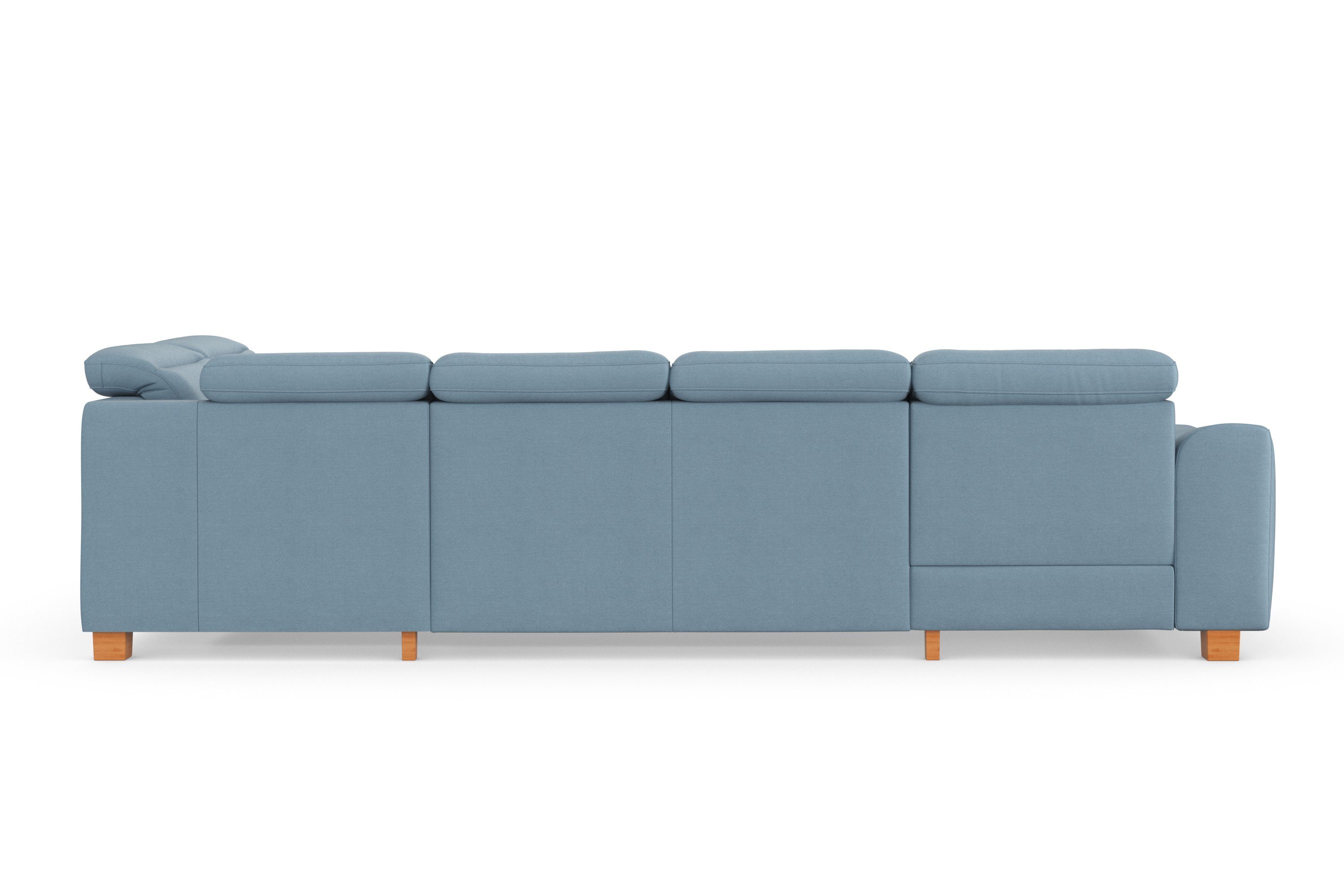 sit&more Zithoek Dundee U-vorm met binnenvering en massief houten poten, naar keuze met verstelbare hoofdsteun