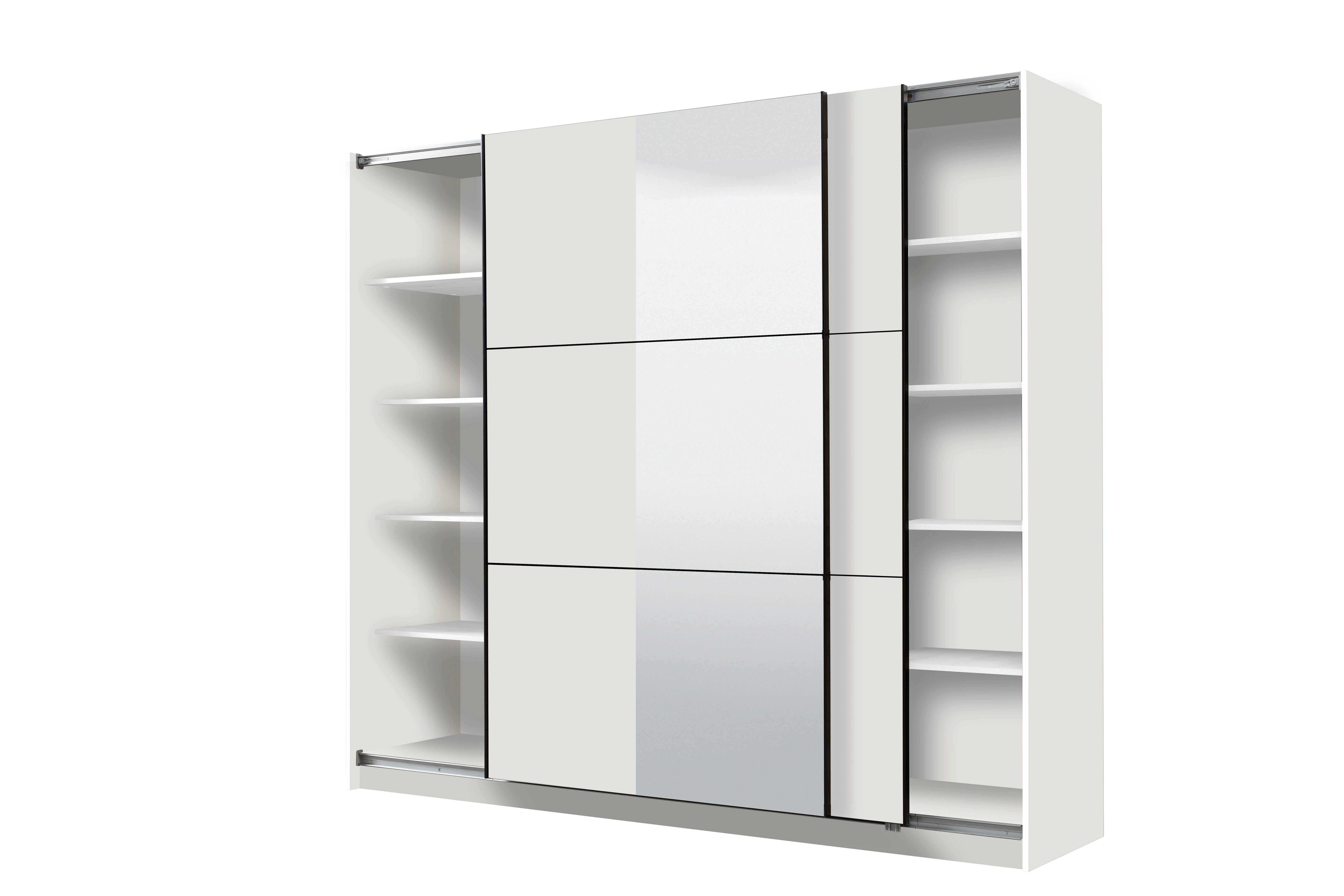 INOSIGN Zweefdeurkast Sierra kledingkast met spiegel linnenkast garderobe Topseller INCLUSIEF interne indeling, FSC®-gecertificeerd, OTTOs Choice