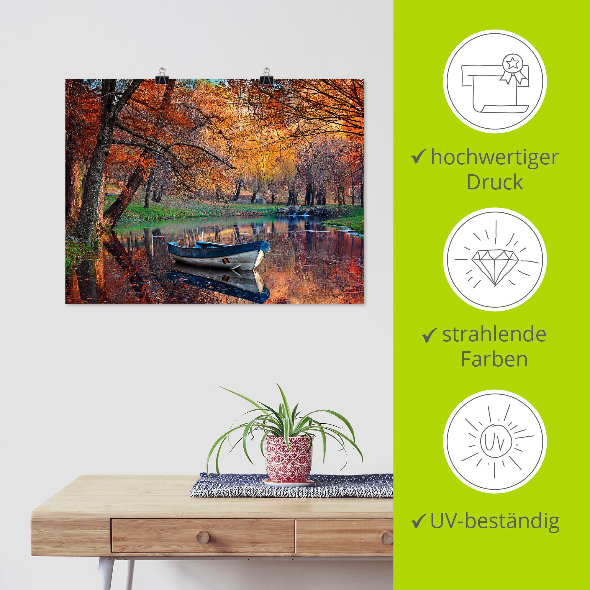 Artland Artprint Veelkleurig herfstlandschap als artprint op linnen, poster in verschillende formaten maten