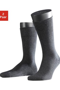 falke sokken sensitive london met sensitive-boorden zonder elastiek (2 paar) grijs