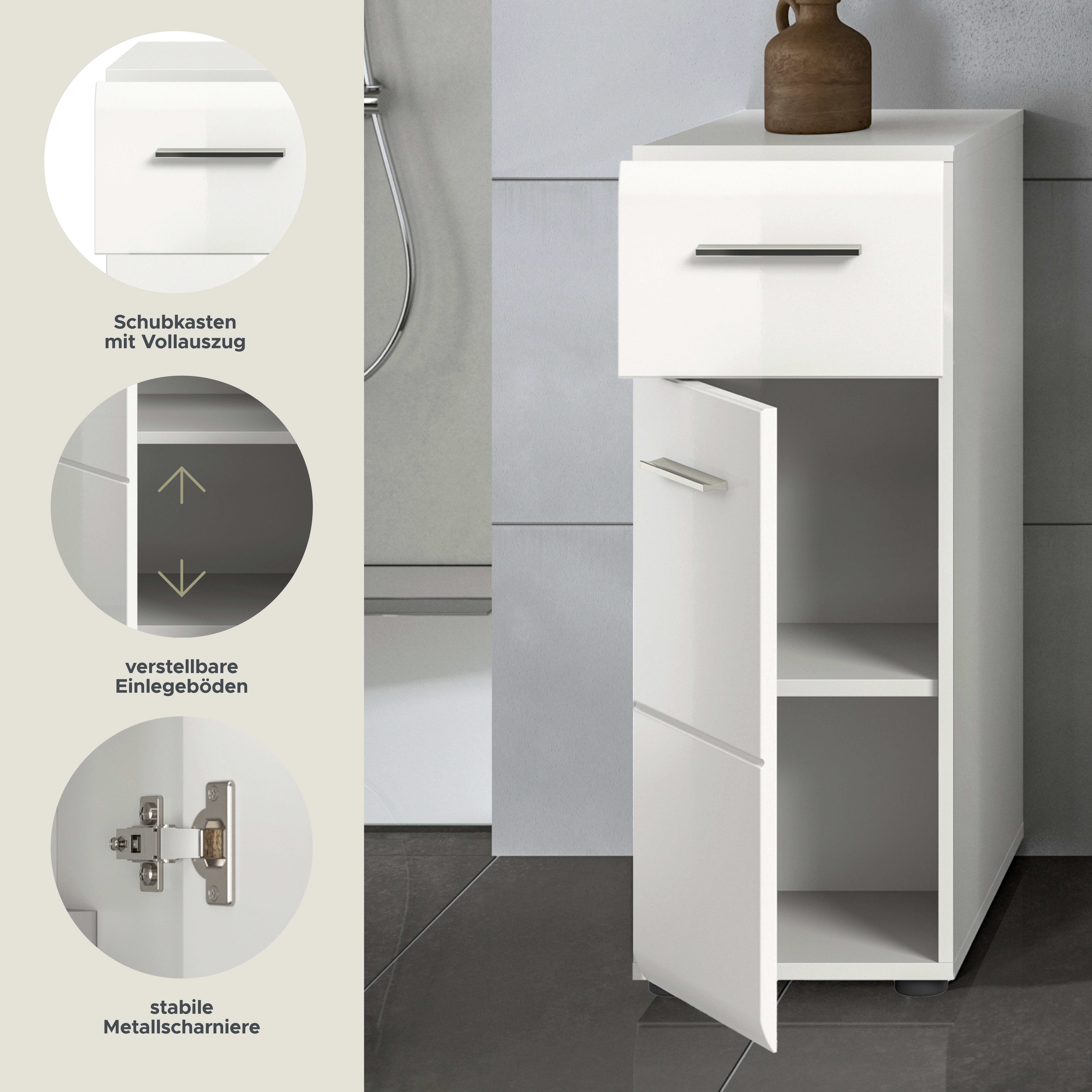 INOSIGN Onderkast FLORENZ, TOPSELLER!, Hoogte 80 cm, 1 deur, 1 lade Deuraanslag verwisselbaar, hoogwaardige MDF front, badkamerkast, bad