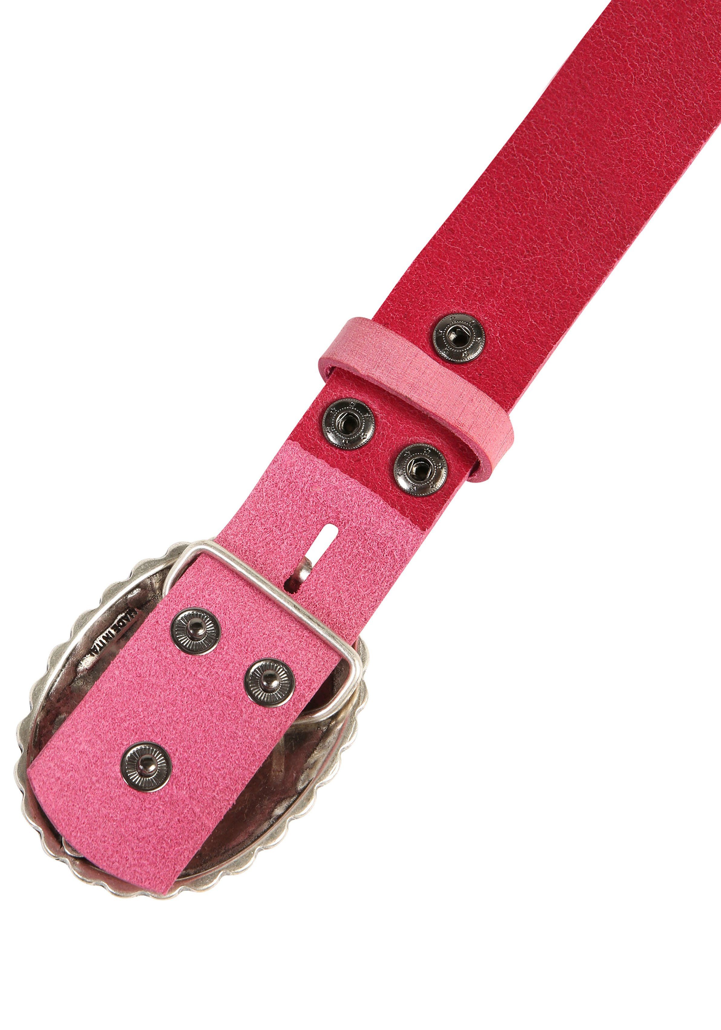 RETTUNGSRING by showroom 019° Leren riem met verwisselbare sluiting "mandala zilverkleur"