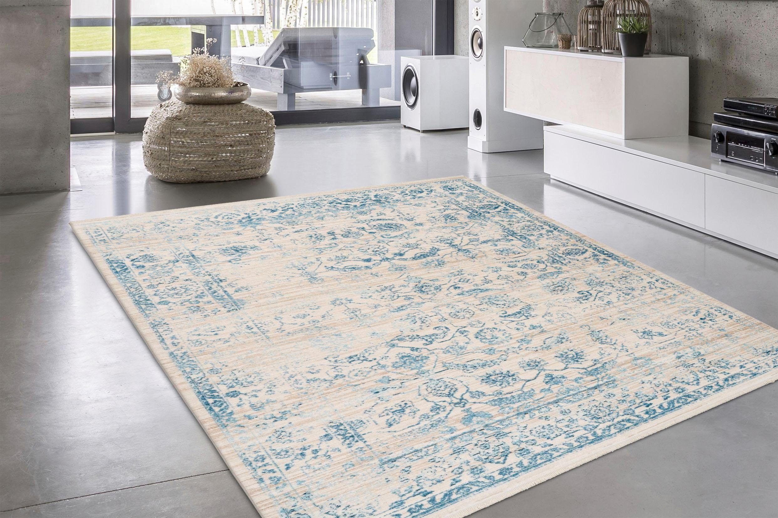 my home Oosters tapijt Selena Vintage-look, korte pool, vloerkleed met franje