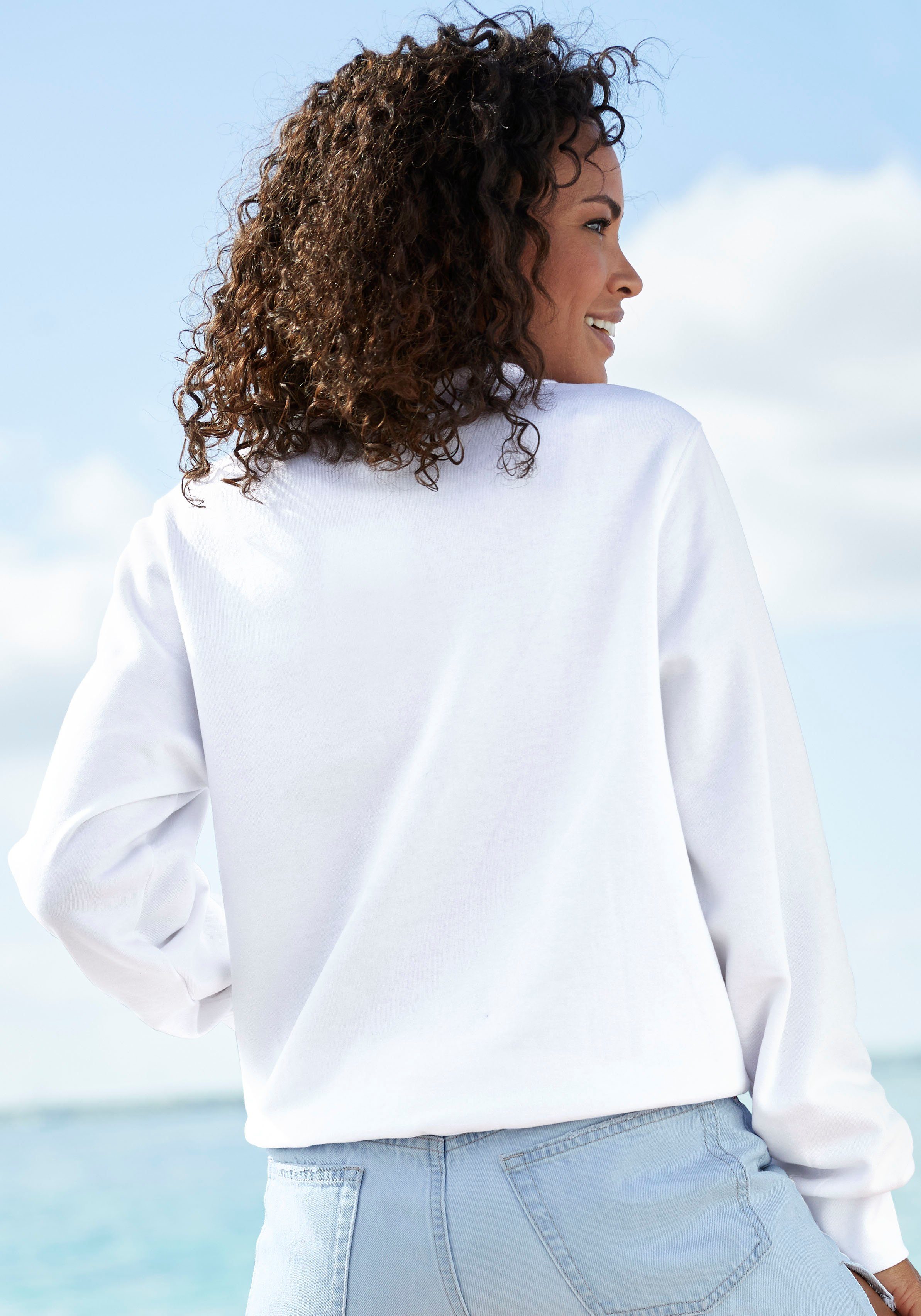 Venice Beach Sweatshirt met grote logo-borduurwerk sportief-casual