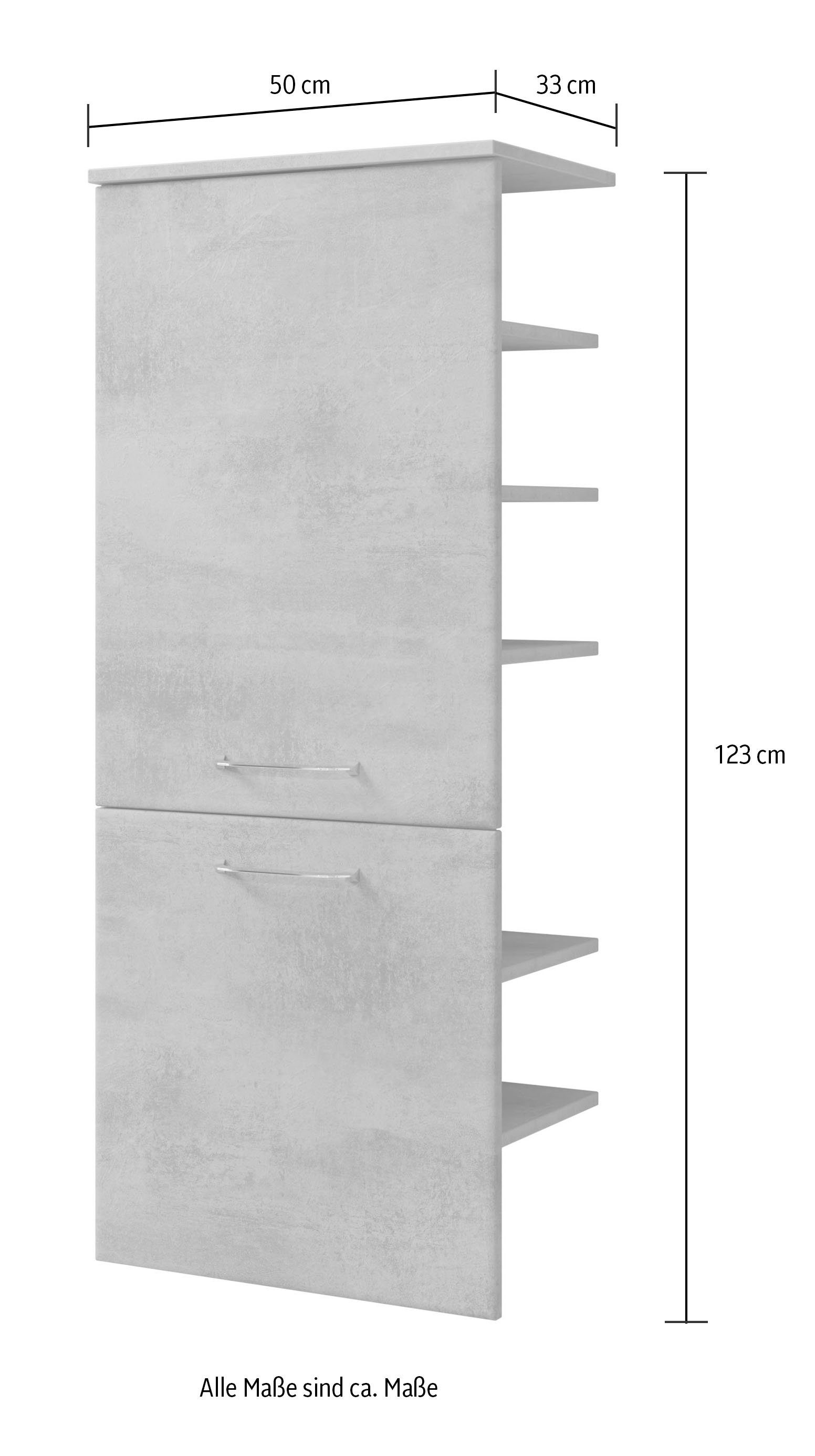 Saphir Halfhoge kast Quickset 945 badkamermeubel 50 cm breed, 2 deuren, legplanken aan de zijkant