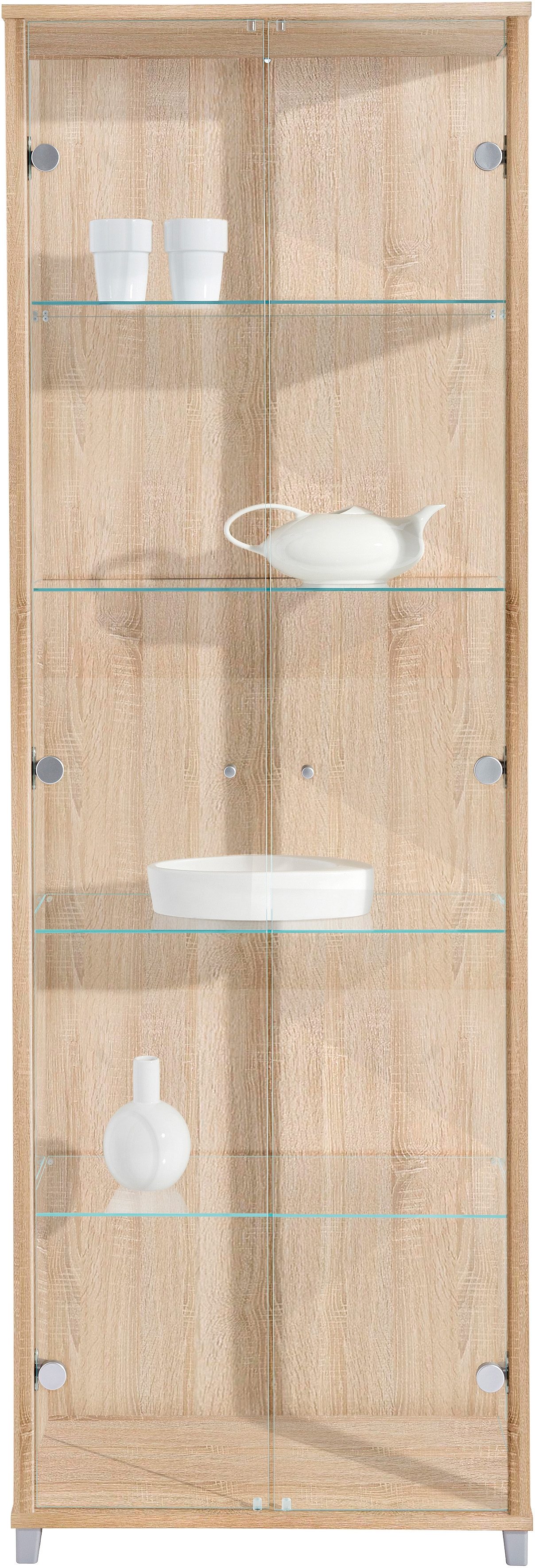 Fif möbel Vitrinekast OPTIMA Staande vitrine/glasvitrine met 2 glazen deuren, perfect voor verzamelaars, verzamelvitrine