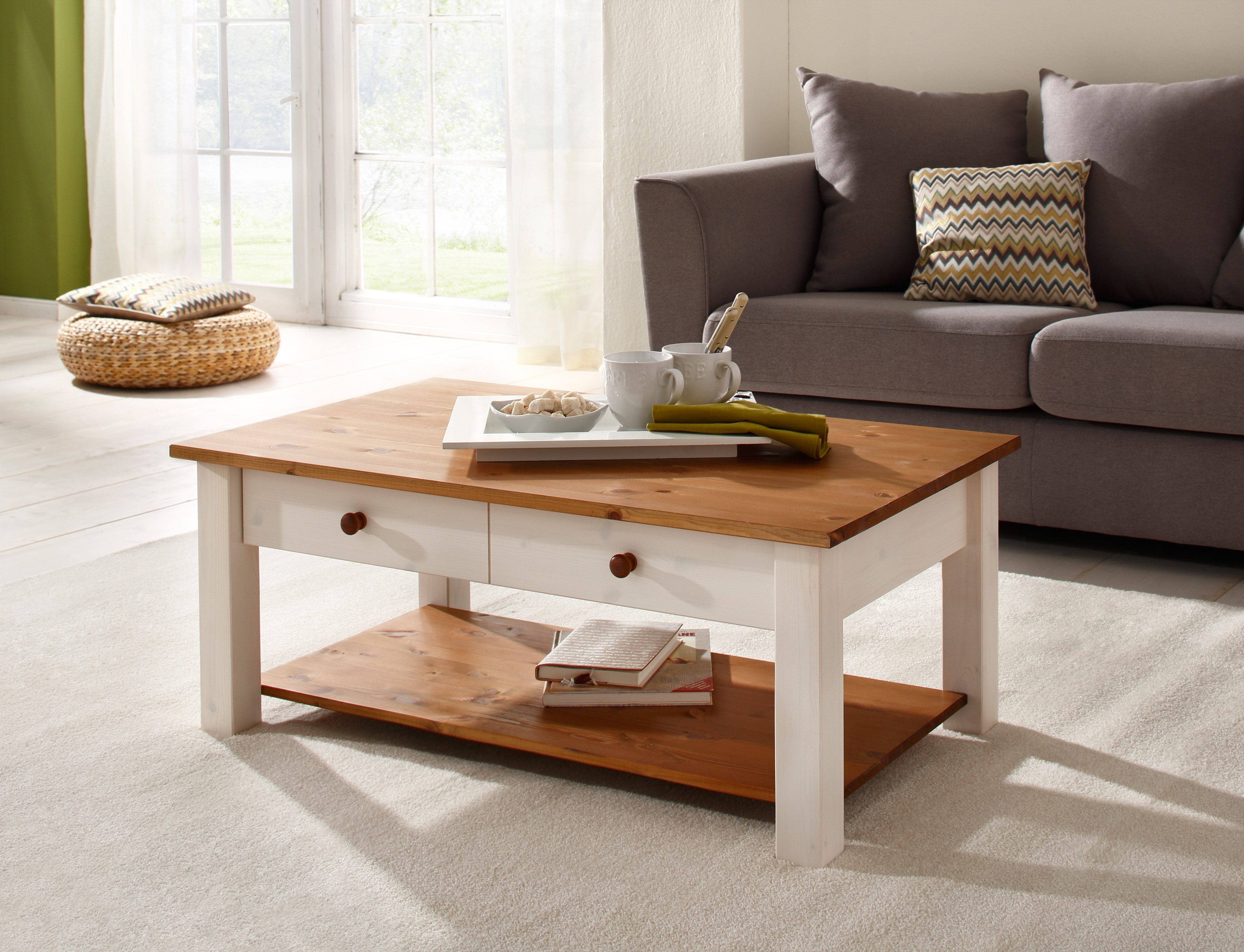 Home affaire Salontafel Chicago, TOPSELLER! in twee maten, landhuisstijl, extra opbergruimte